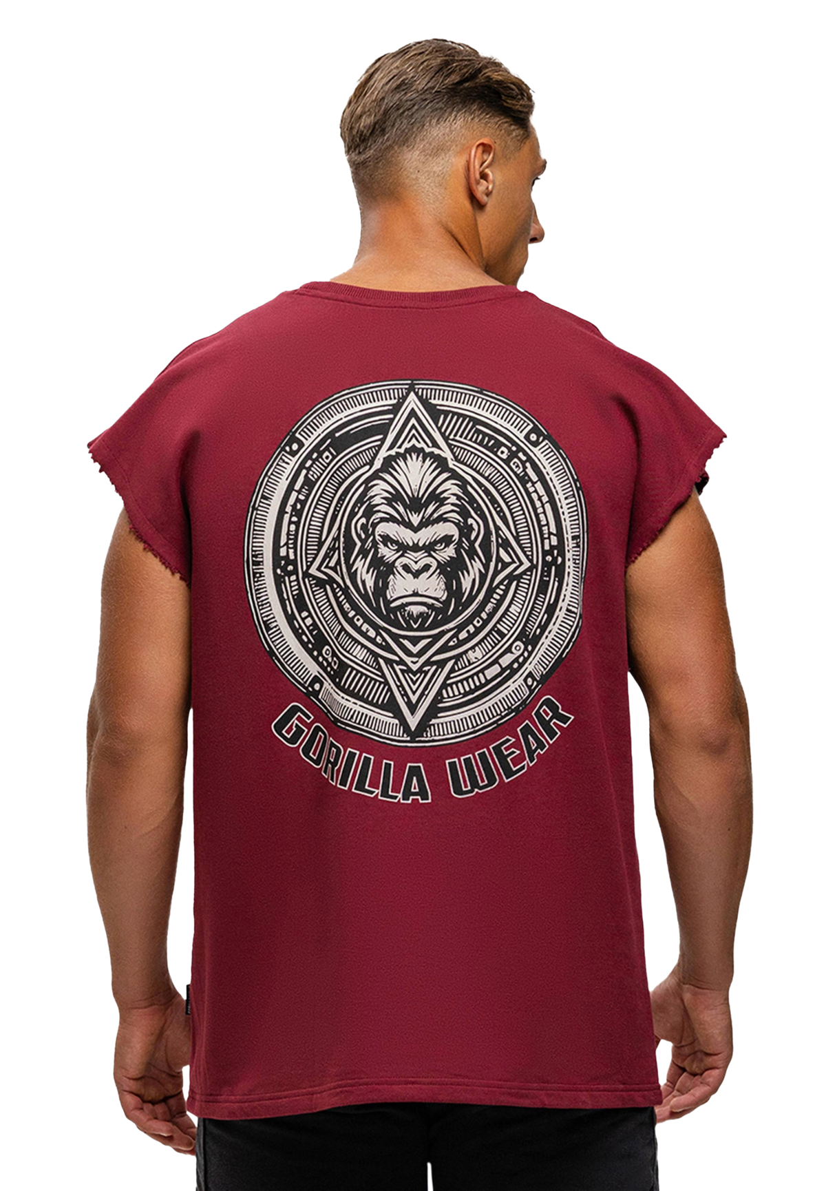 Gorilla Wear Bouse Cut Off Tank Top, burgundy