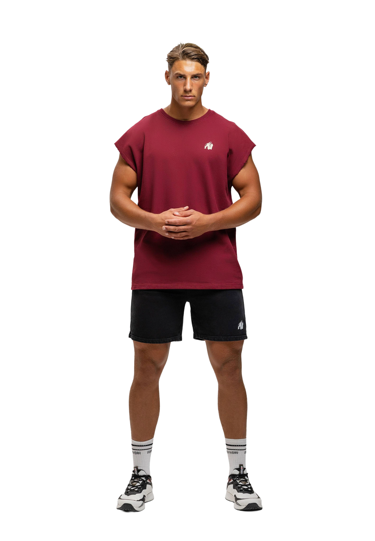 Gorilla Wear Bouse Cut Off Tank Top, burgundy