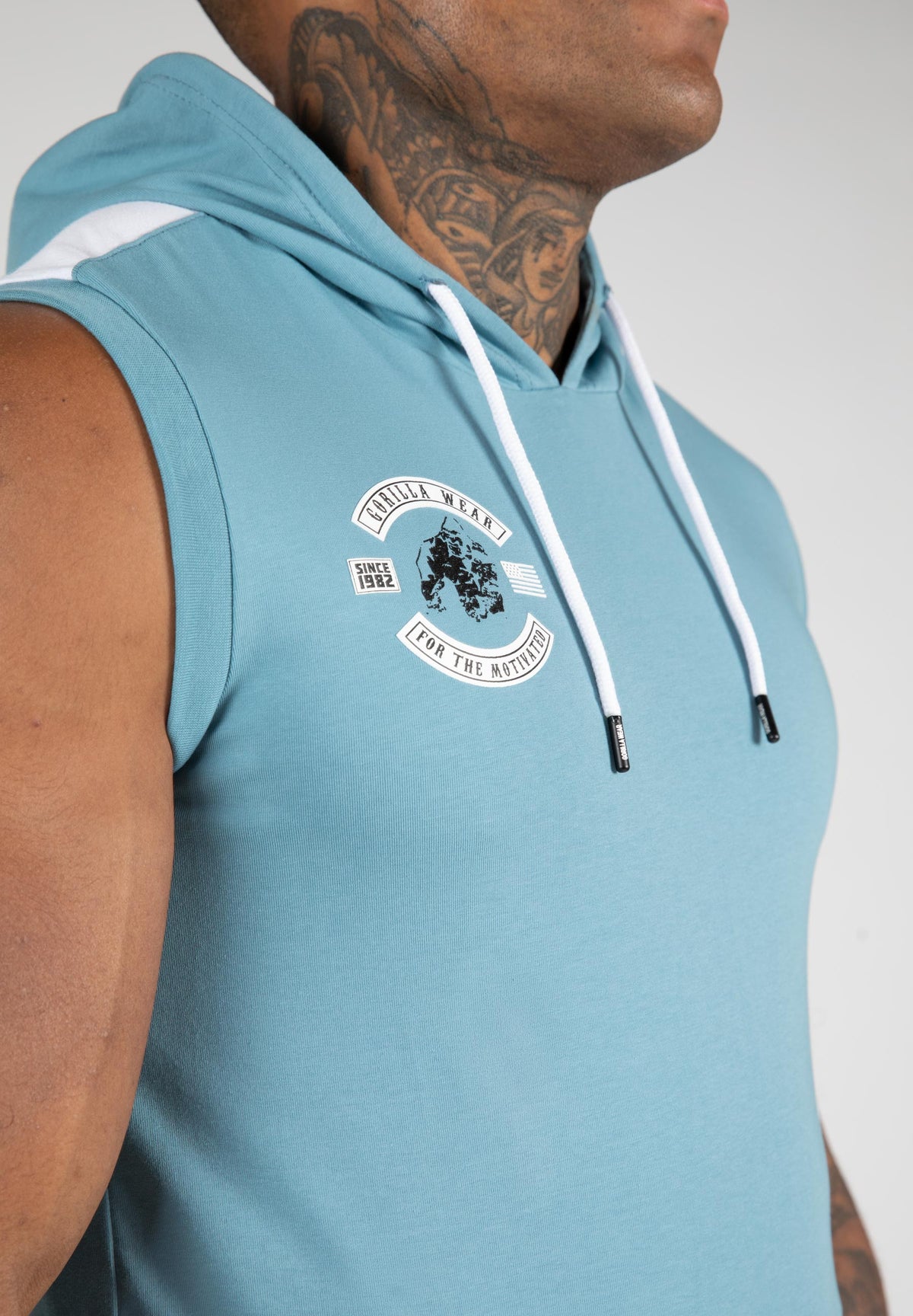 Gorilla Wear Oswego S/L Hooded T-Shirt, blue