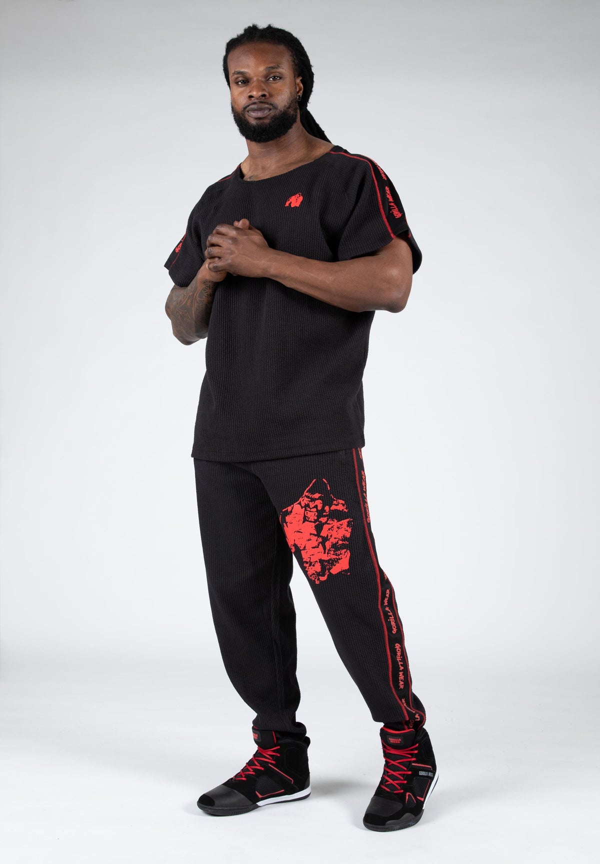 Gorilla Wear Buffalo Old School Workout Top, black/red