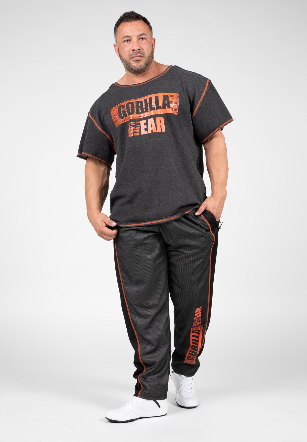 Gorilla Wear Wallace Workout Top, grey/orange