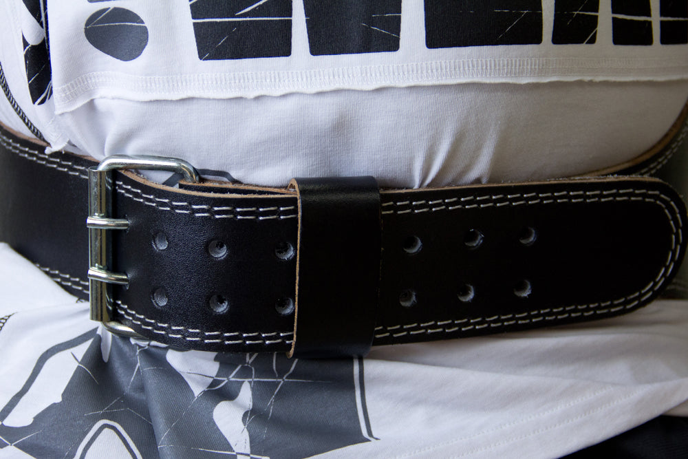 Gorilla Wear 6 Inch Padded Leather Belt, black/gold