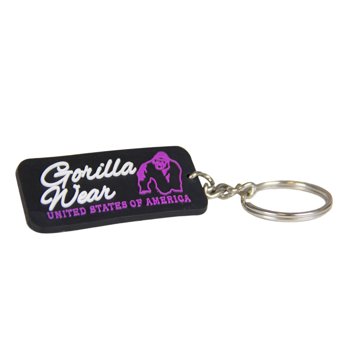 Gorilla Wear GW Rubber Logo Keychain, black/pink