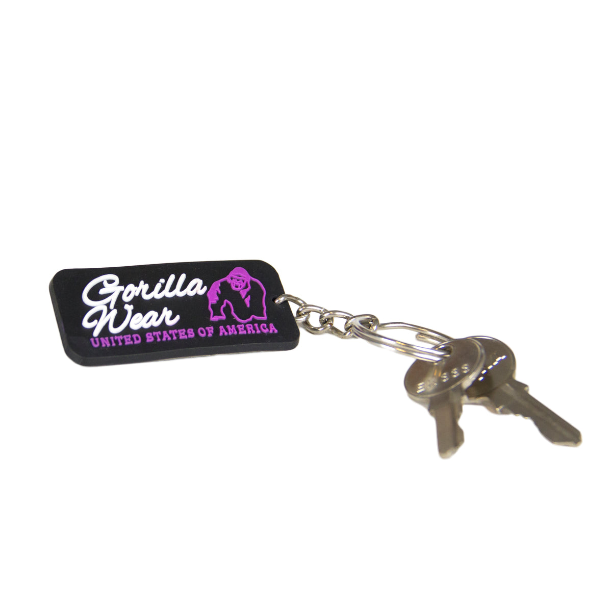 Gorilla Wear GW Rubber Logo Keychain, black/pink