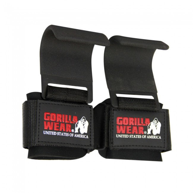 Gorilla Wear Weight Lifting Hooks, black