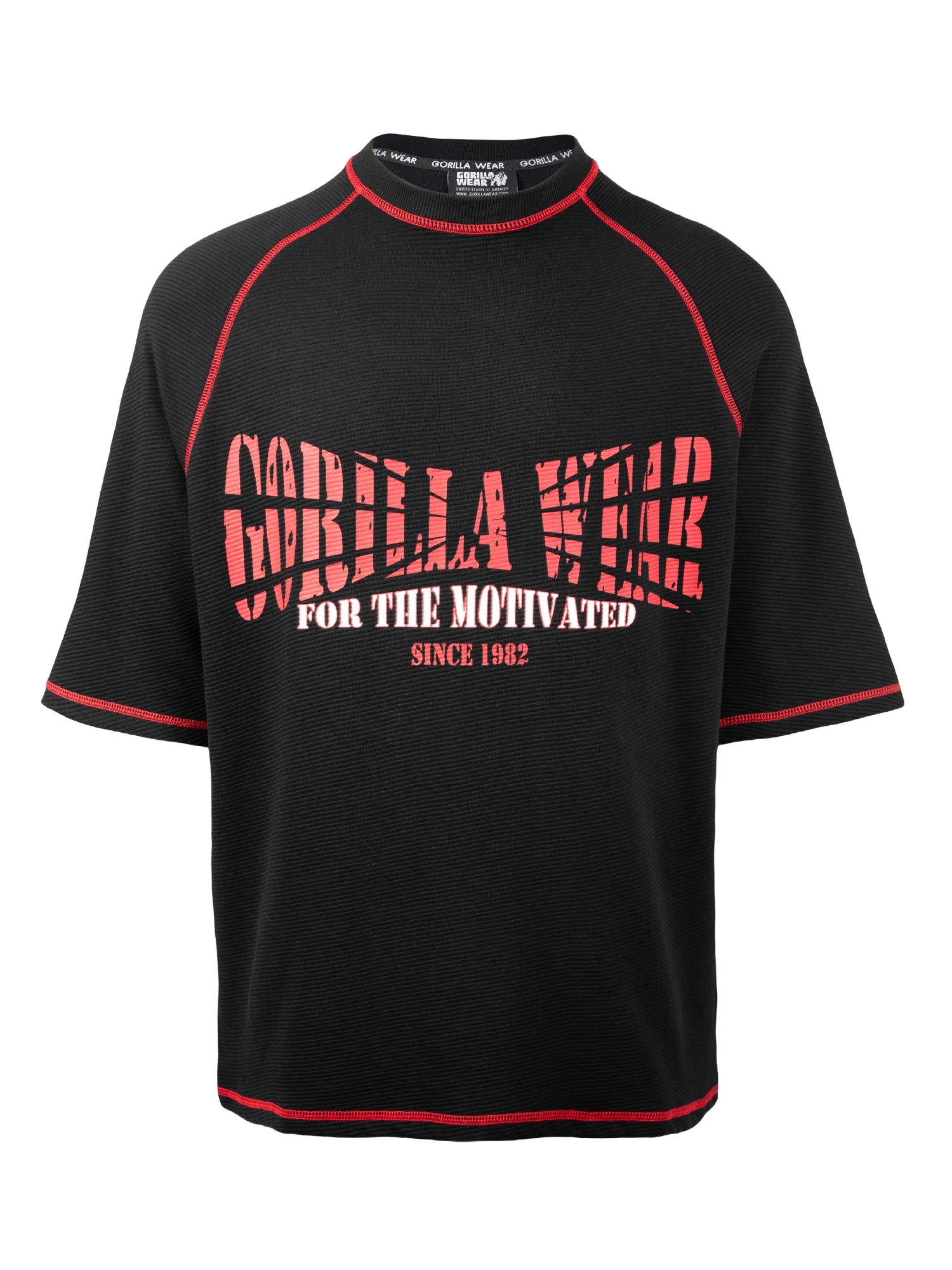 Gorilla Wear Finley Oversized T-Shirt, black/red