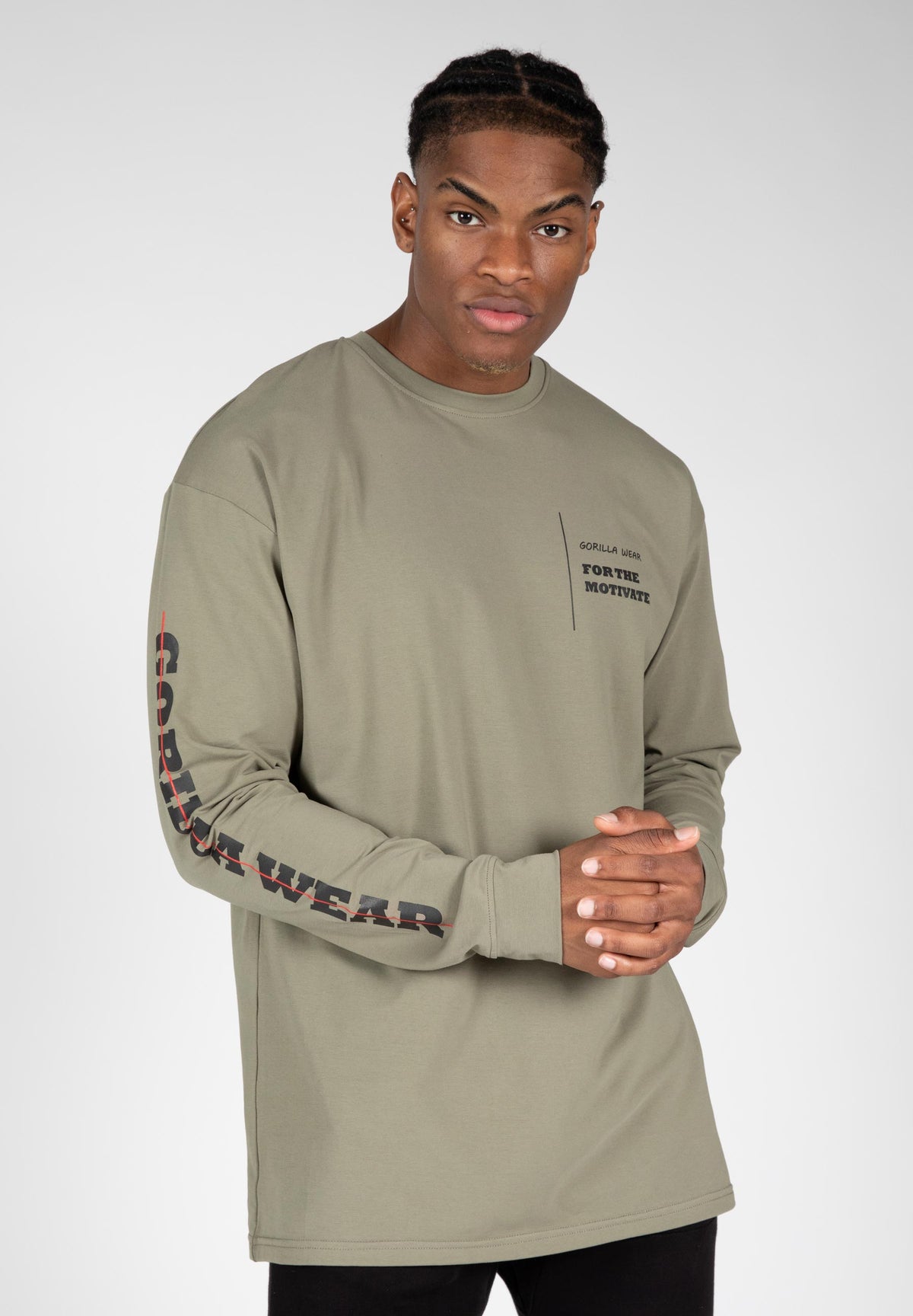 Gorilla Wear Boise Oversized Long Sleeve, army green