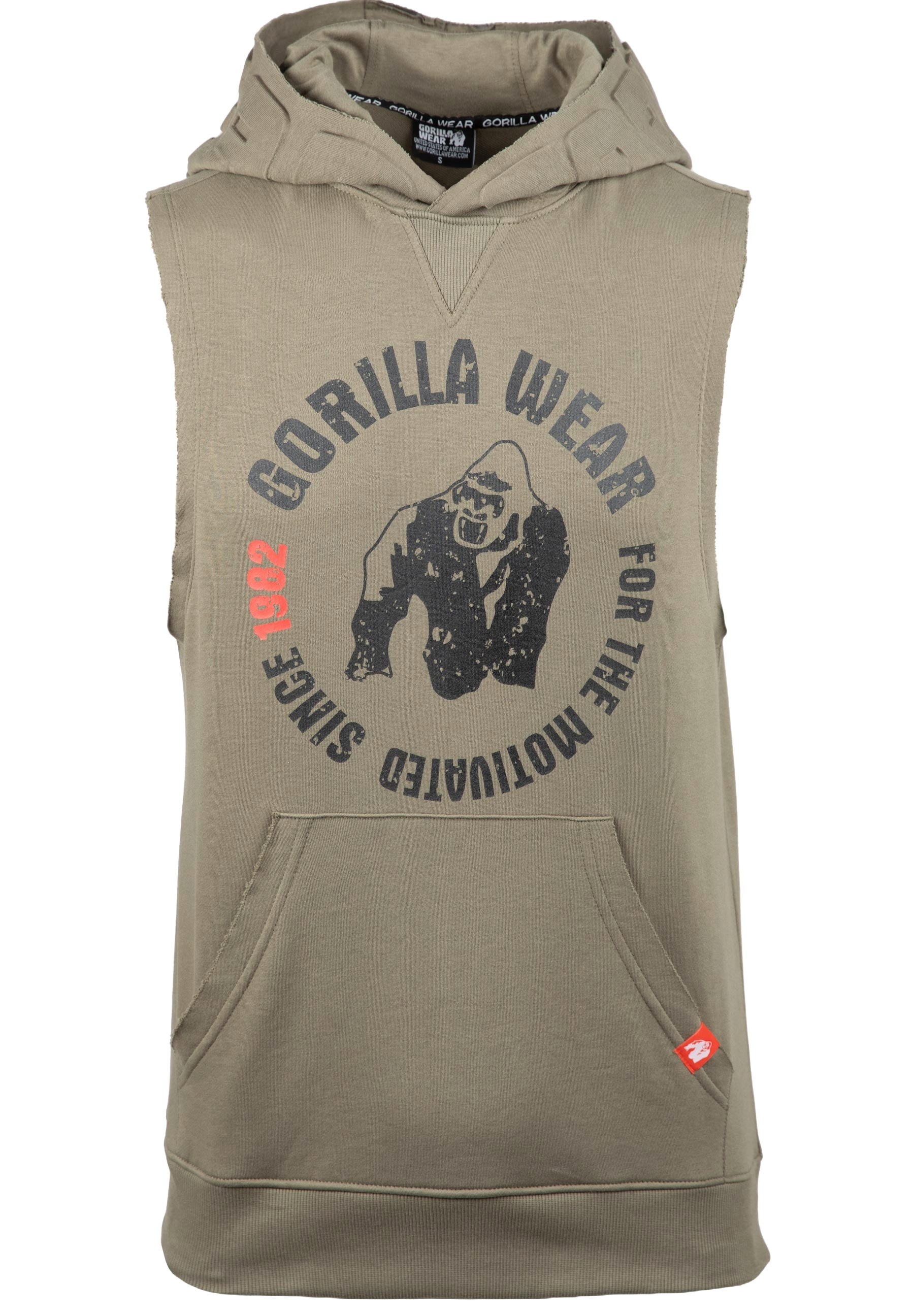 Gorilla Wear Marshall Sleeveless Hoodie, army green