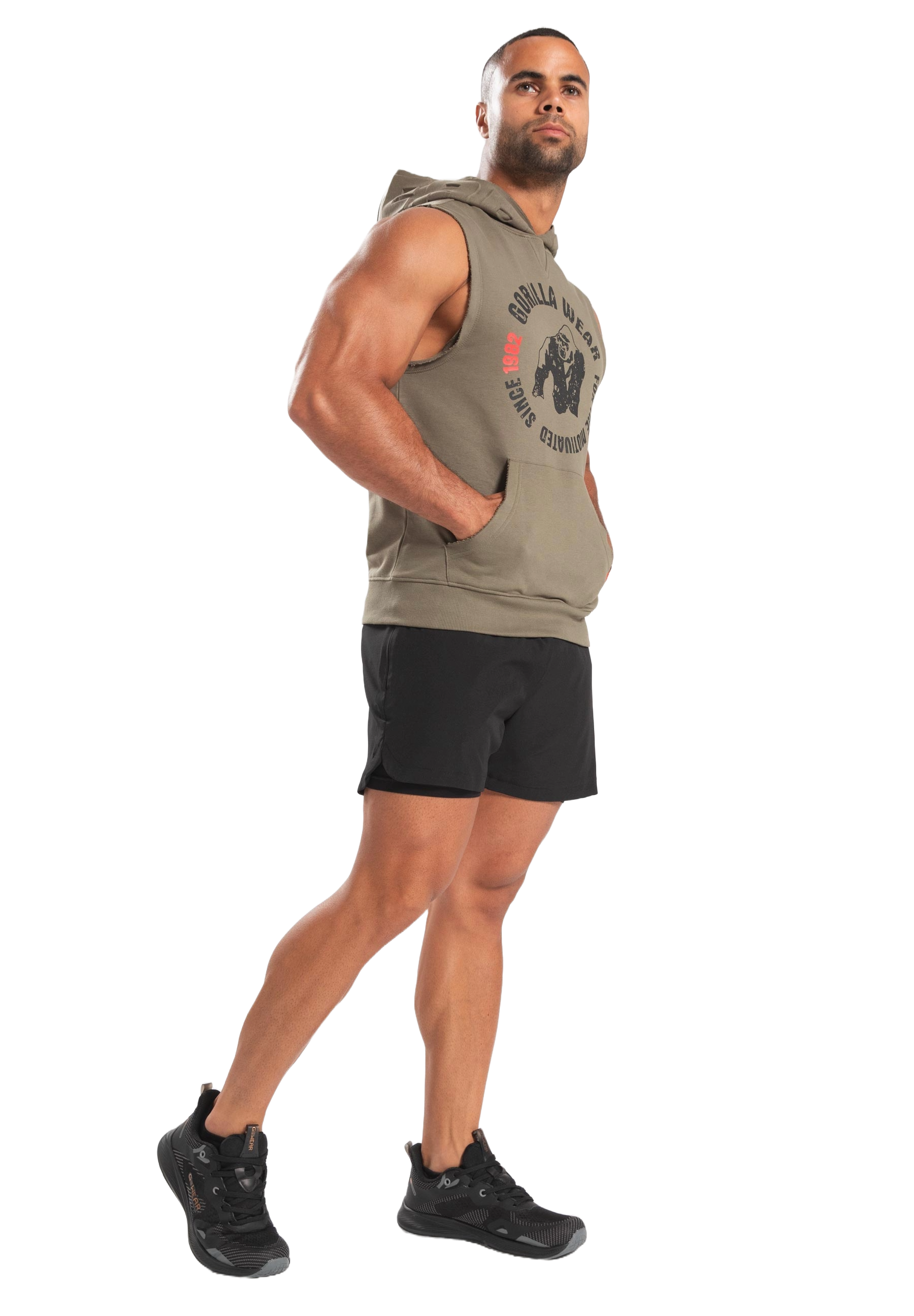 Gorilla Wear Marshall Sleeveless Hoodie, army green