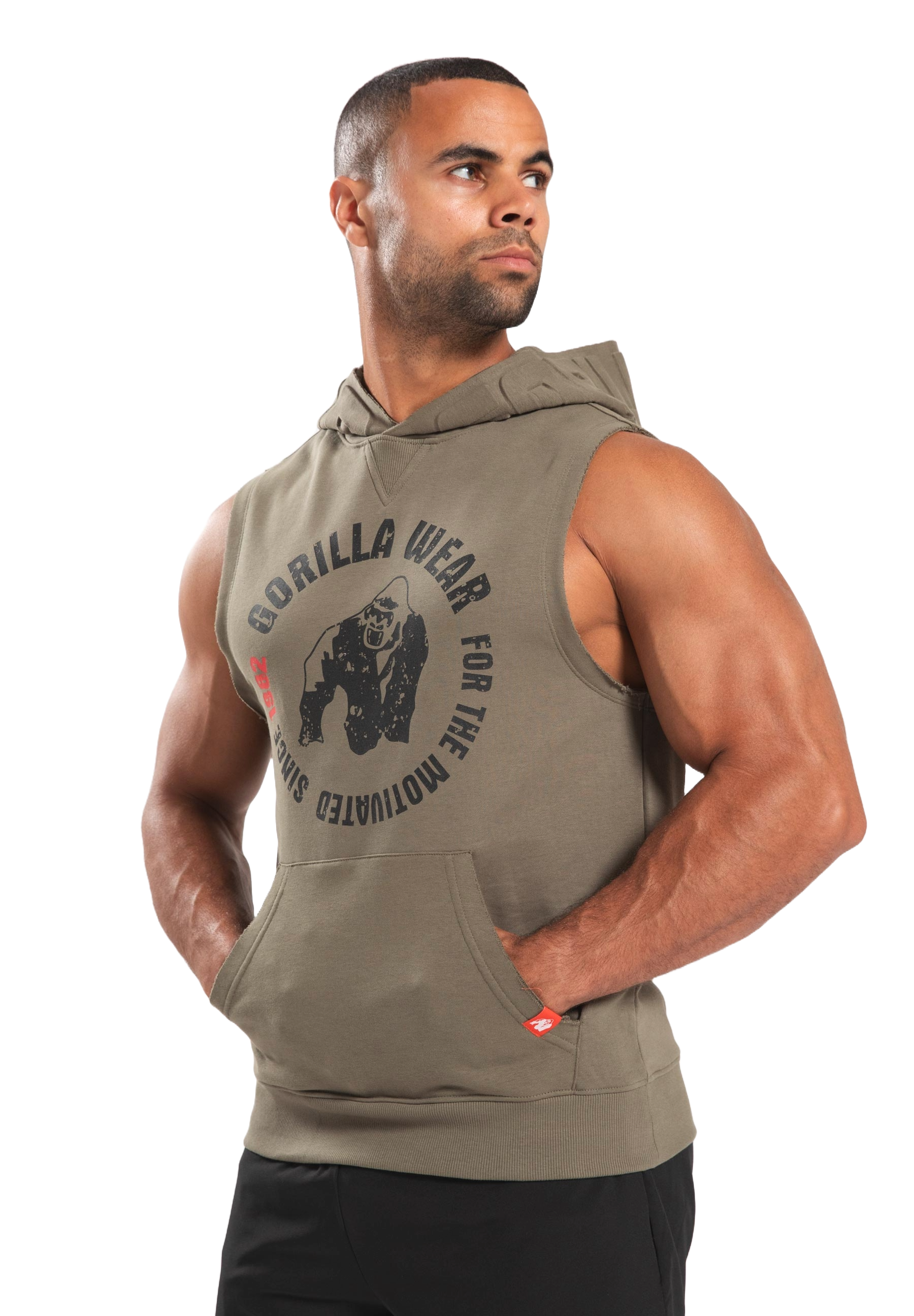 Gorilla Wear Marshall Sleeveless Hoodie, army green
