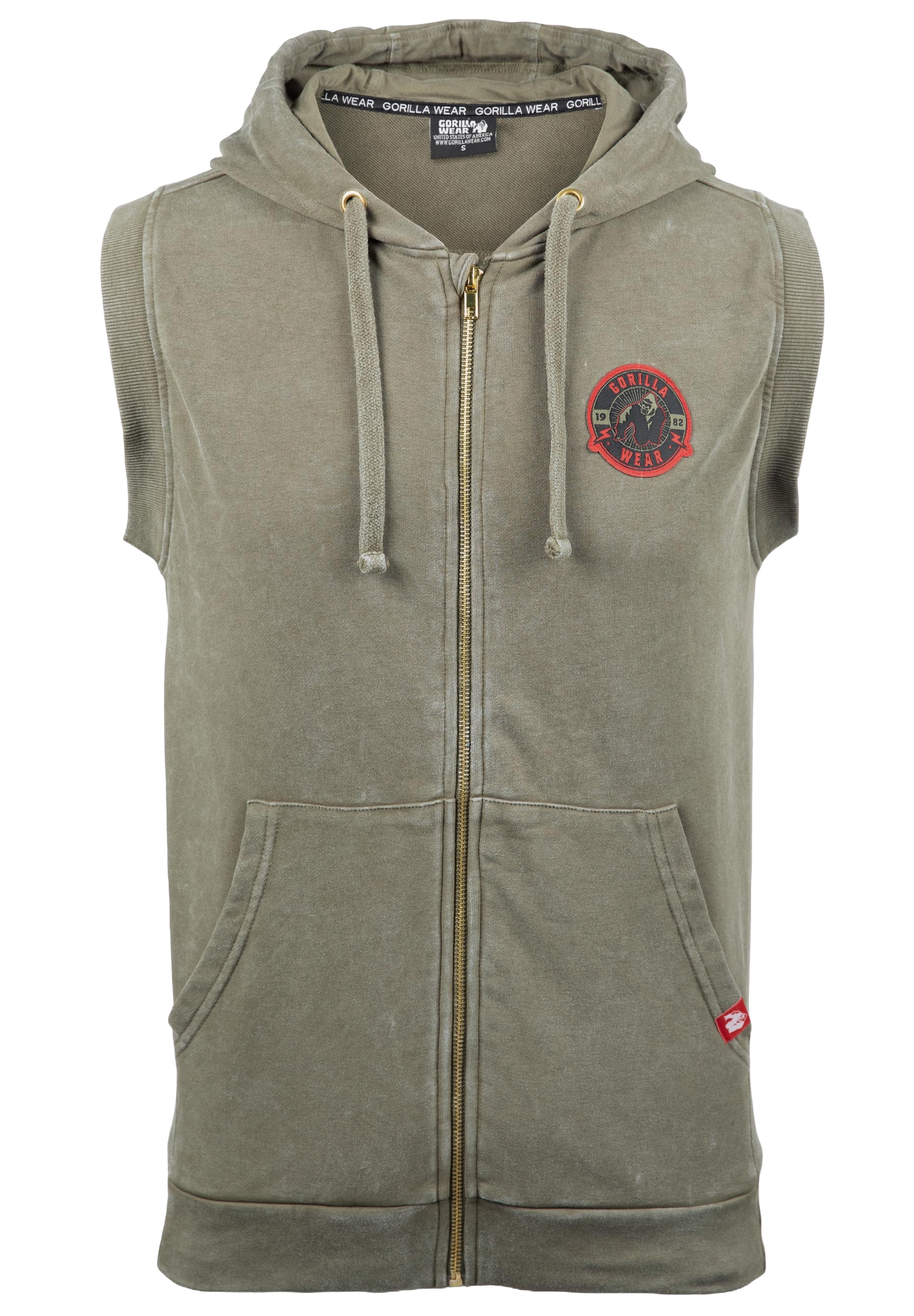 Gorilla Wear Silverdale Sleeveless Hoodie, army green