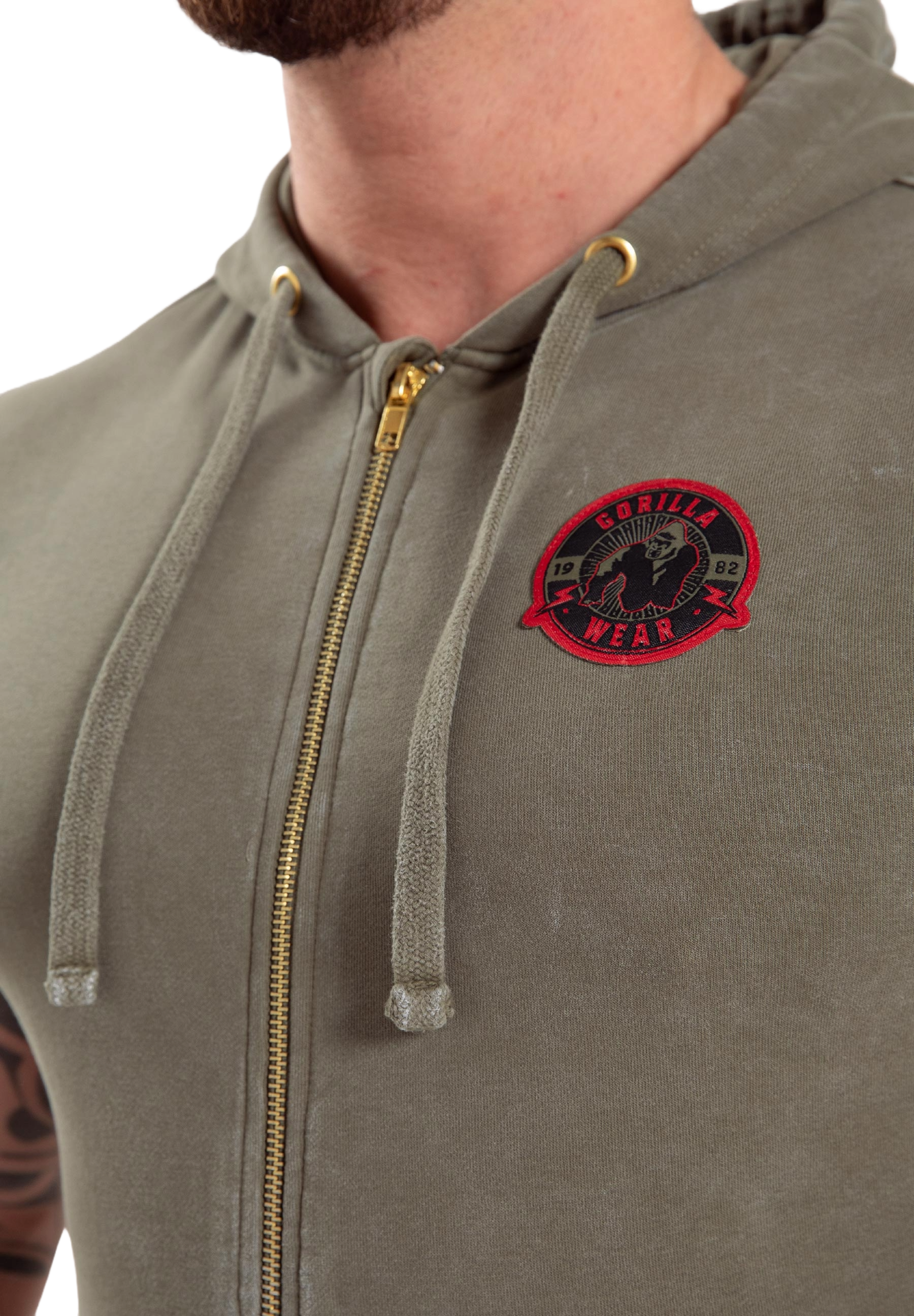 Gorilla Wear Silverdale Sleeveless Hoodie, army green