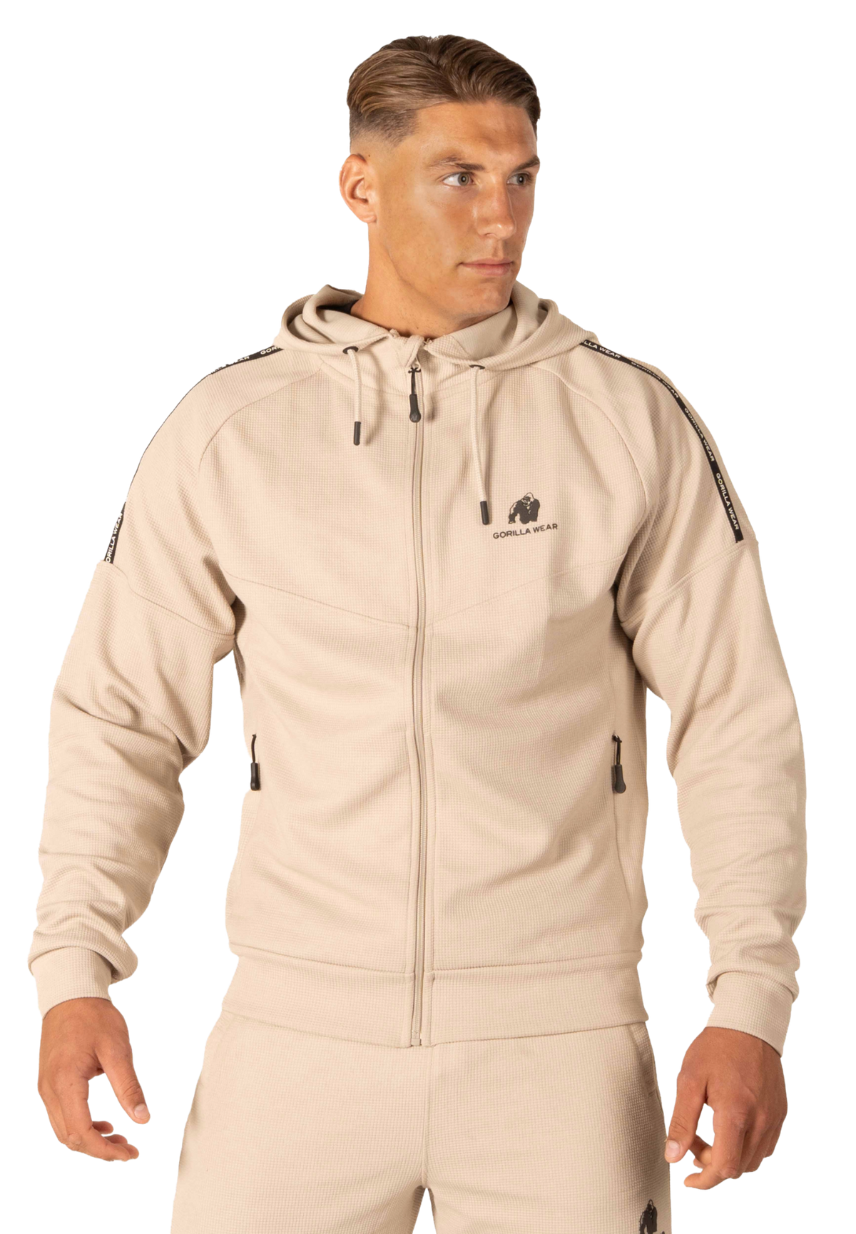 Gorilla Wear Harvey Hooded Track Jacket, beige