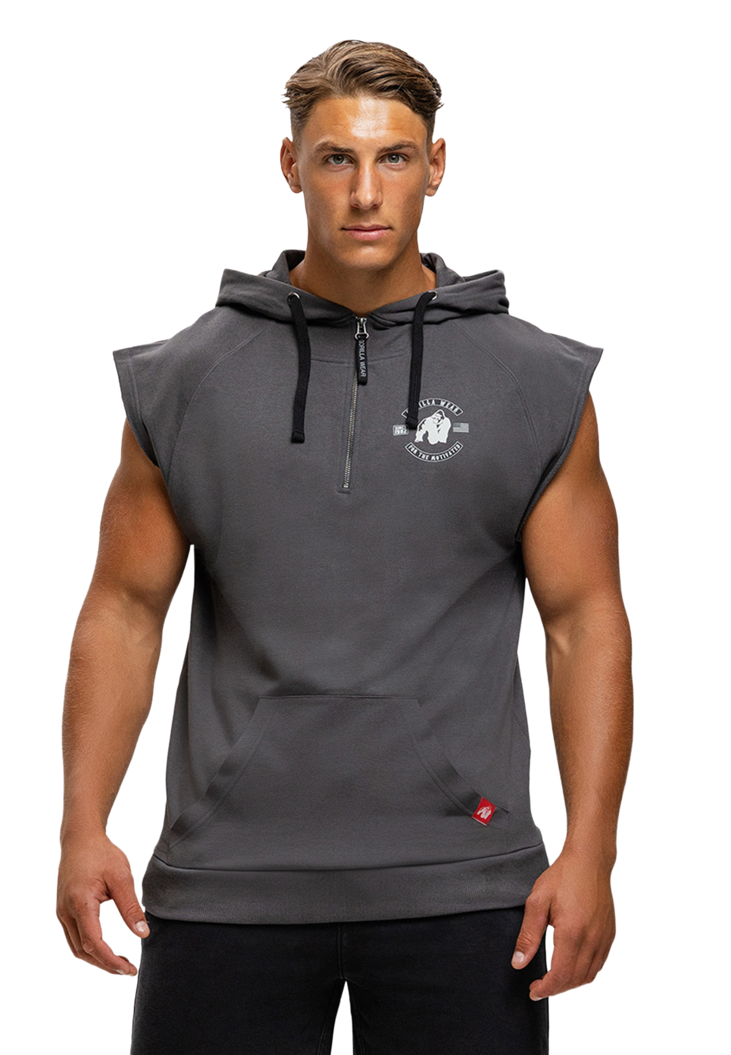 Gorilla Wear Huntley Sleeveless Hoodie, dark grey