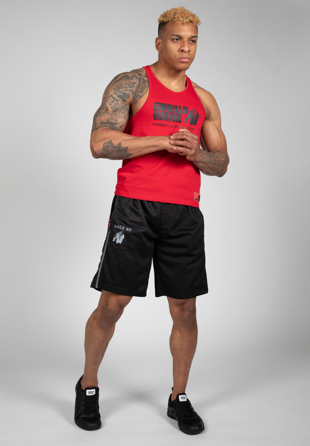 Gorilla Wear Functional Mesh Shorts, black/red