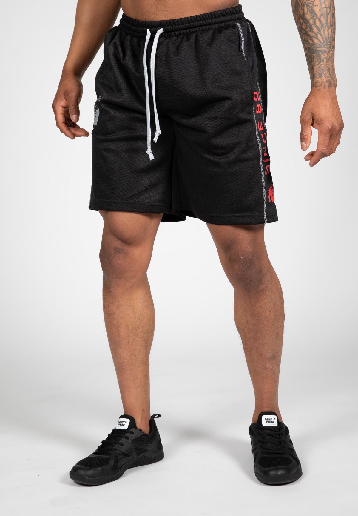 Gorilla Wear Functional Mesh Shorts, black/red