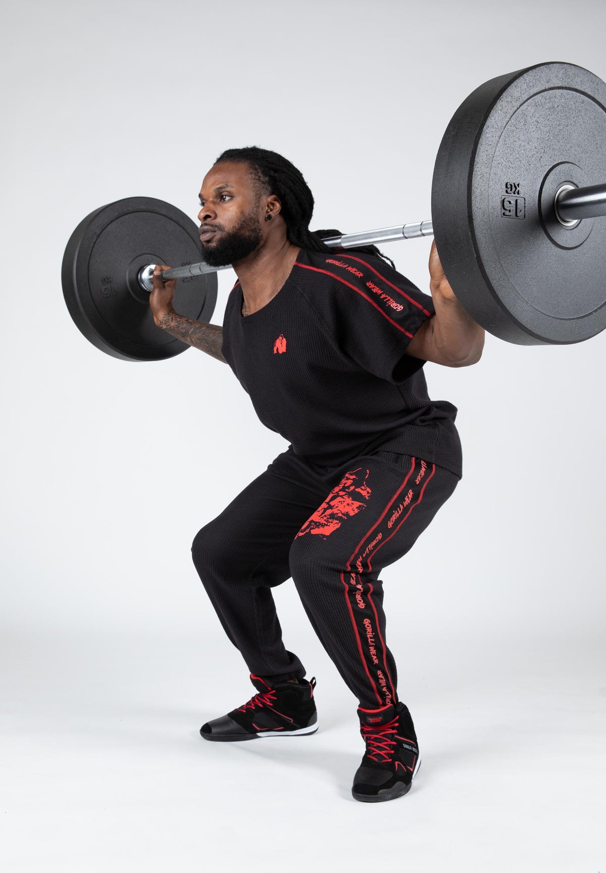 Gorilla Wear Buffalo Old School Workout Pants, black/red