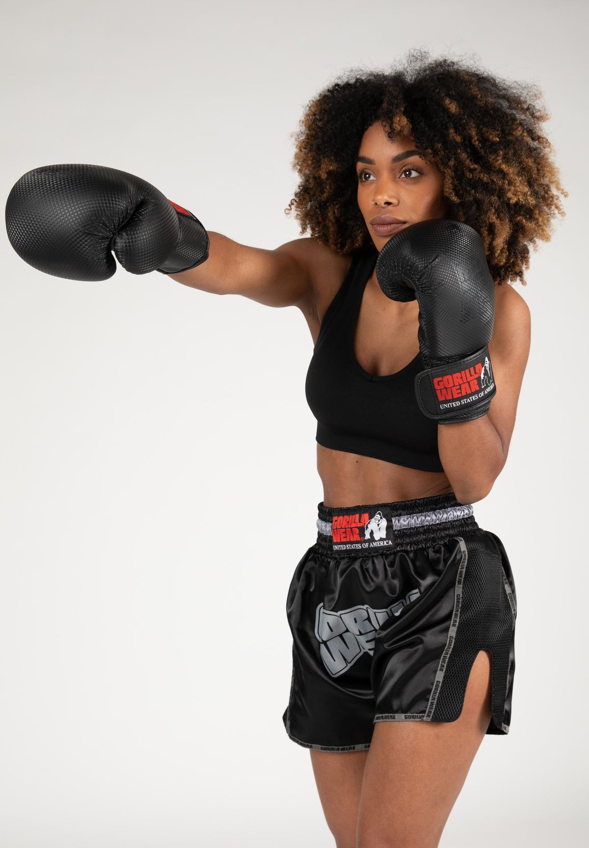 Gorilla Wear Piru Muay Thai Shorts, black