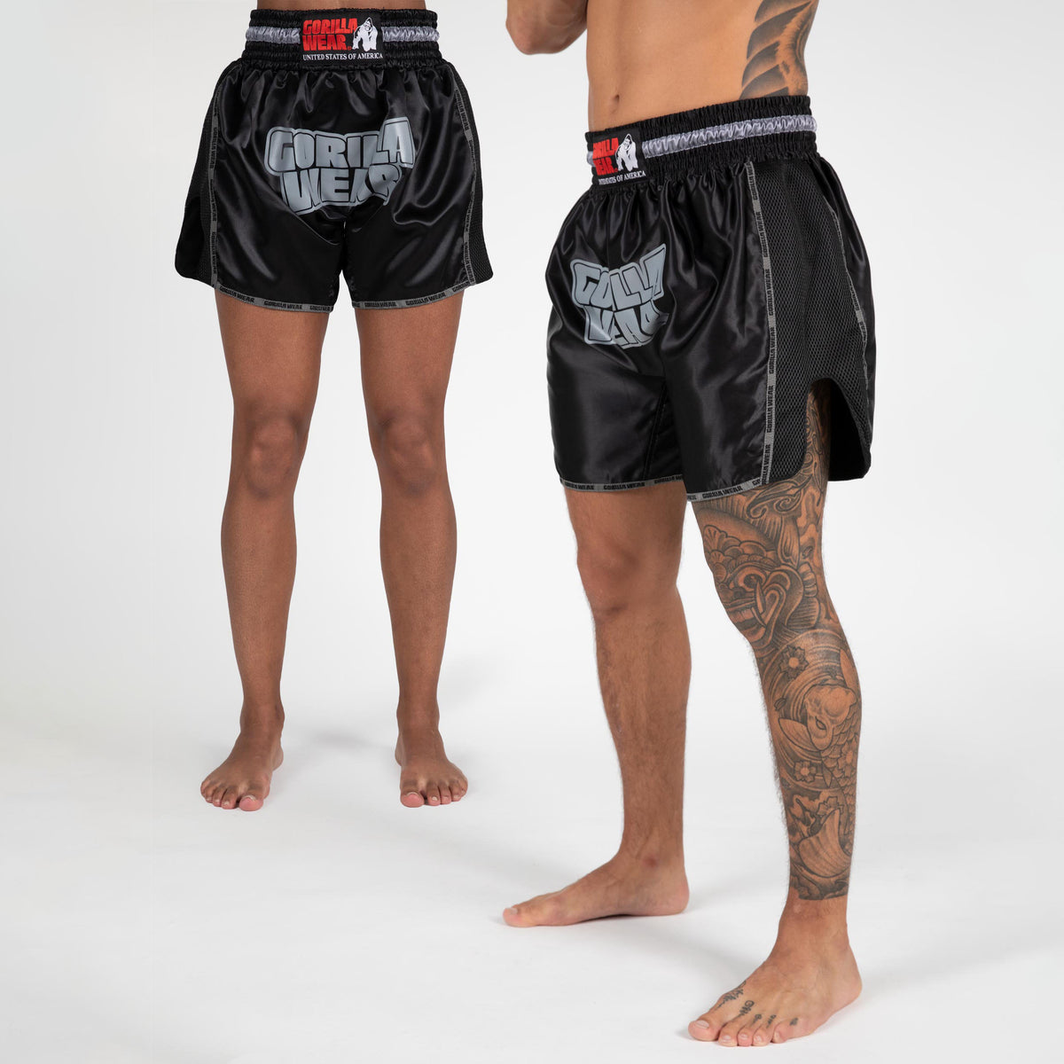 Gorilla Wear Piru Muay Thai Shorts, black