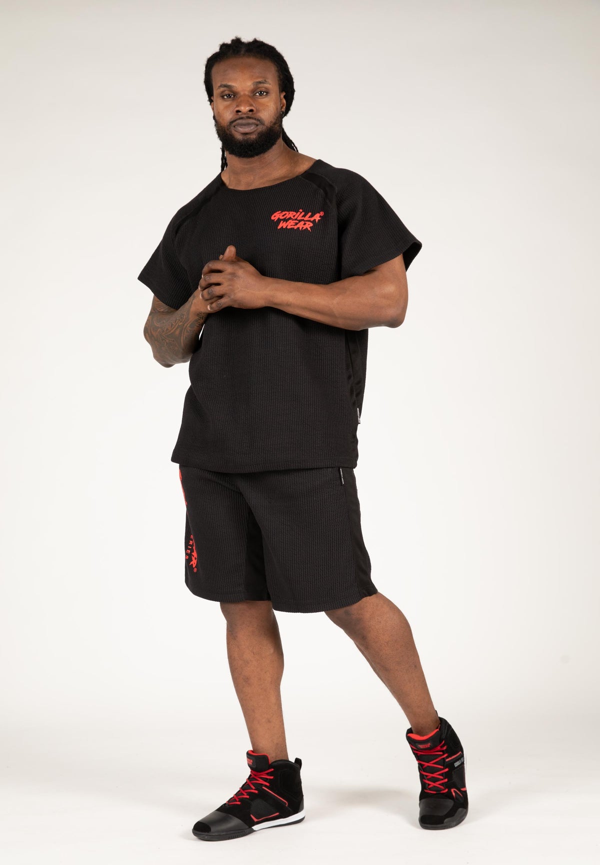 Gorilla Wear Augustine Old School Shorts, black/red