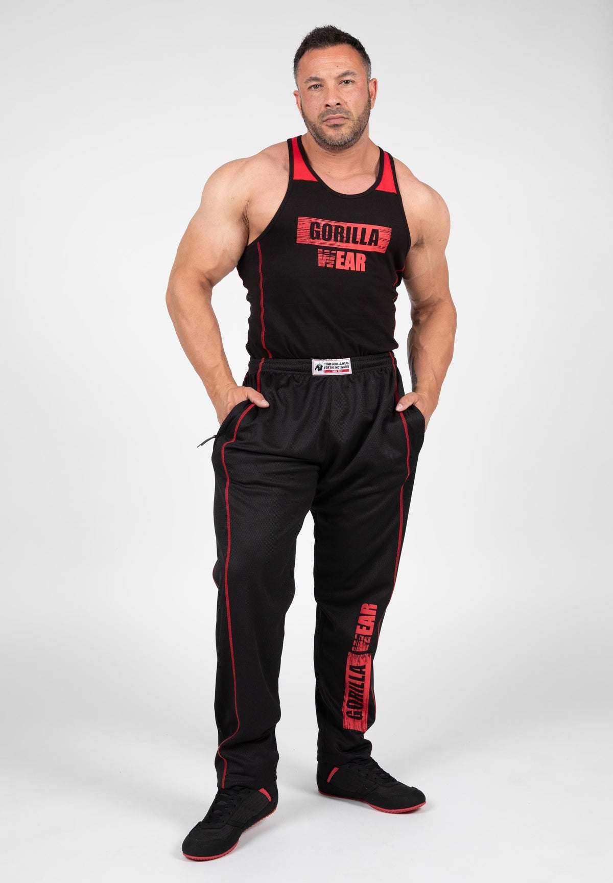 Gorilla Wear Wallace Mesh Pants, black/red