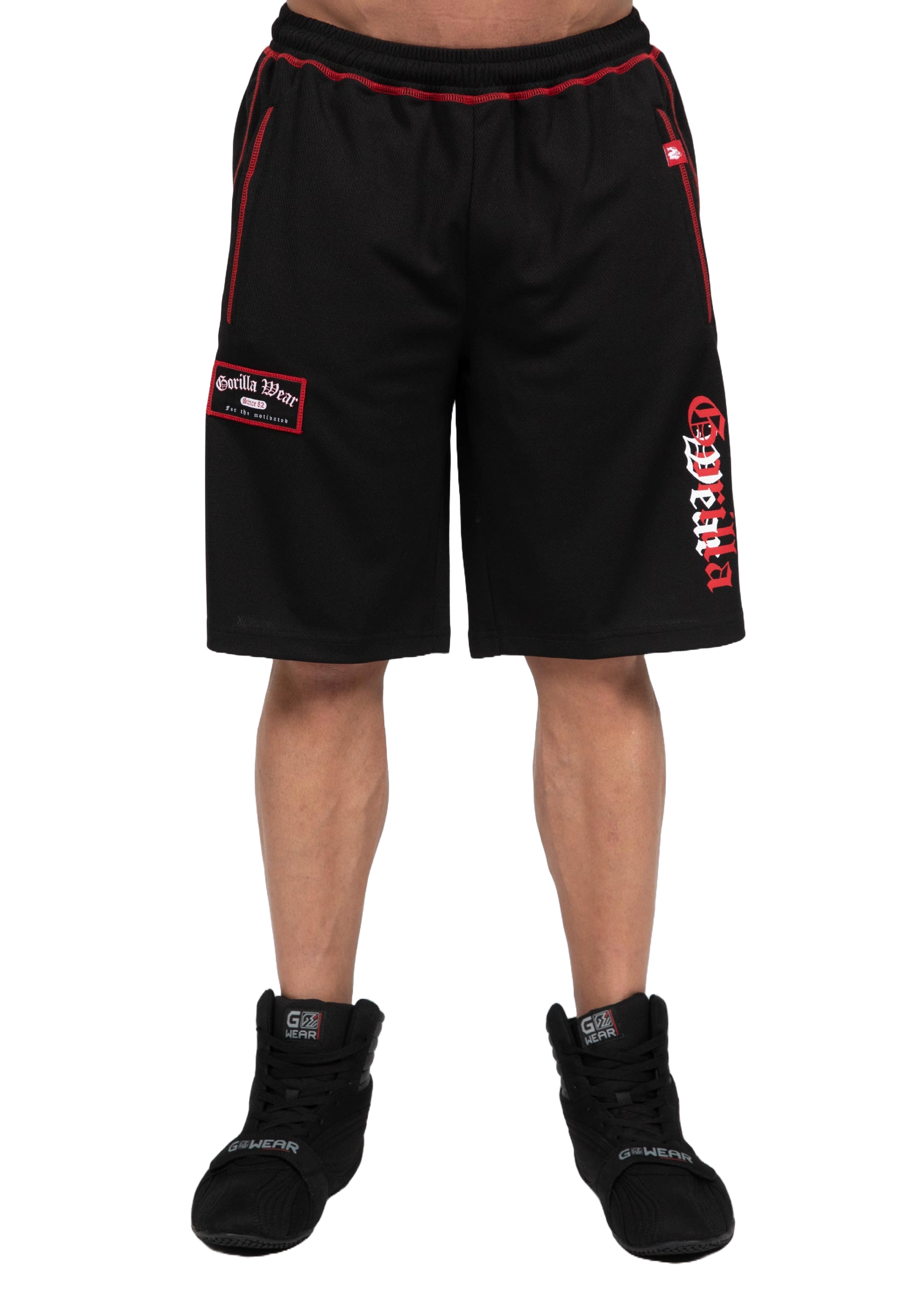 Gorilla Wear Marlow Mesh Shorts, black/red