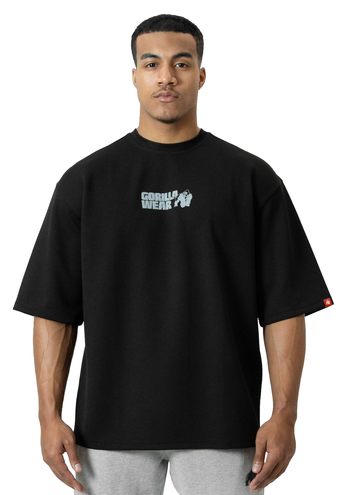 Gorilla Wear Idaho Oversized Waffle T-Shirt, black