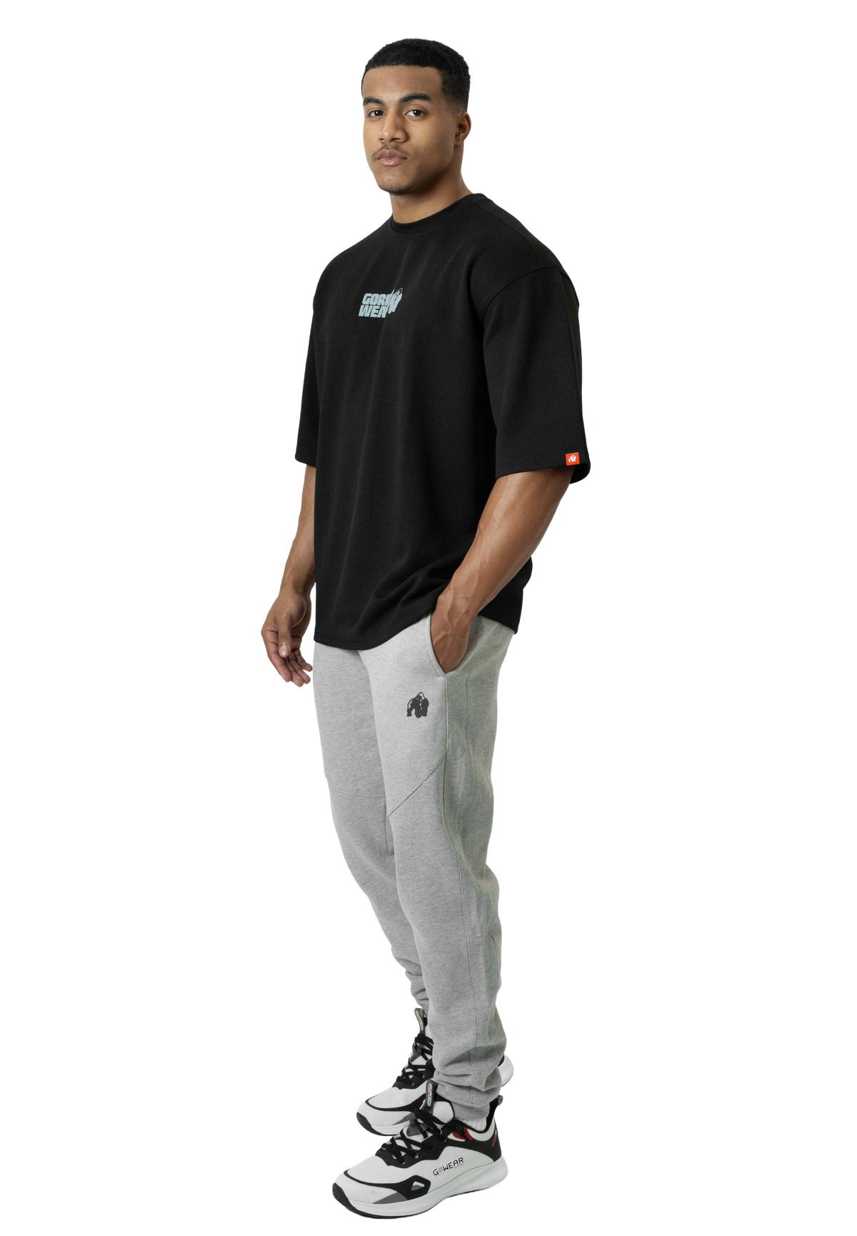 Gorilla Wear Idaho Oversized Waffle T-Shirt, black