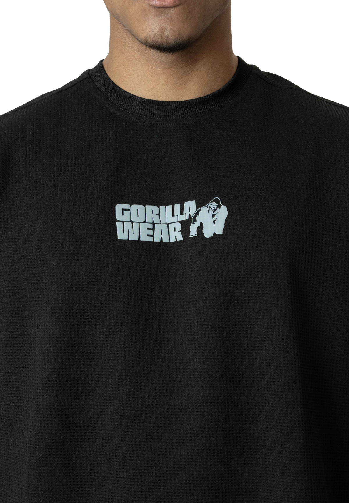Gorilla Wear Idaho Oversized Waffle T-Shirt, black