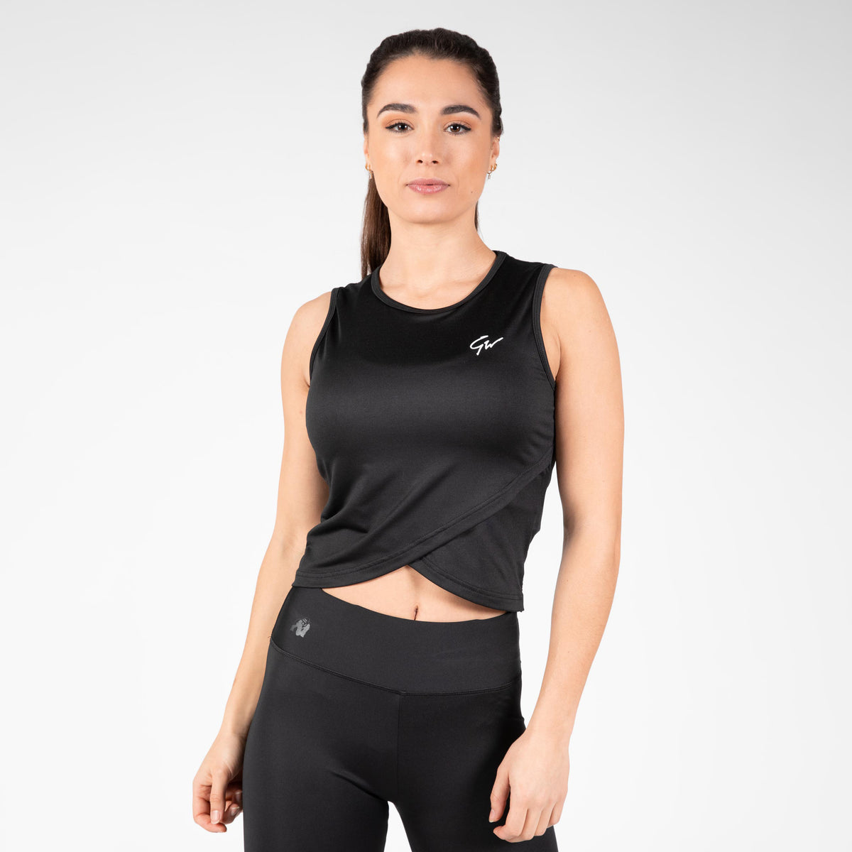 Gorilla Wear Estelle Twisted Crop Top, black