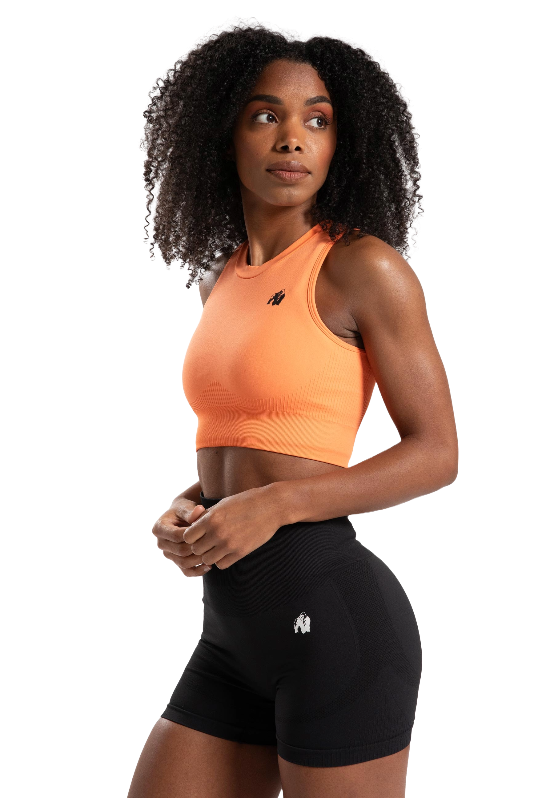 Gorilla Wear Olivia Seamless Crop Top, peach