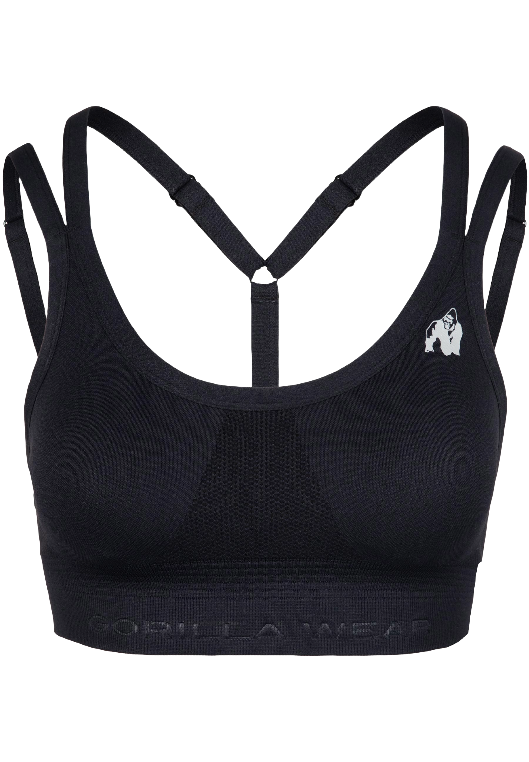 Gorilla Wear Whitney Seamless Sports Bra, black