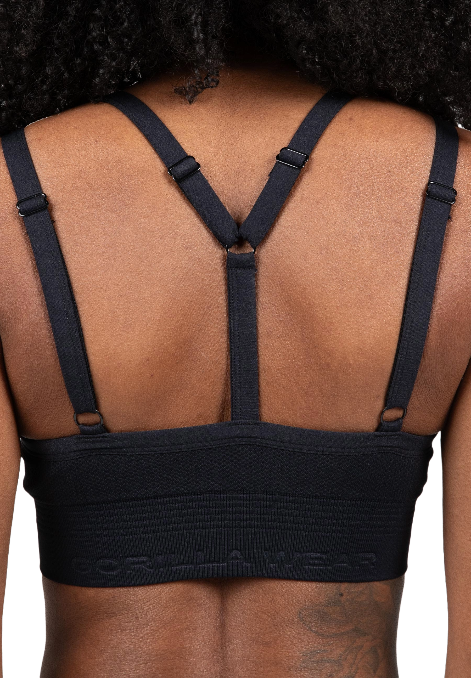 Gorilla Wear Whitney Seamless Sports Bra, black