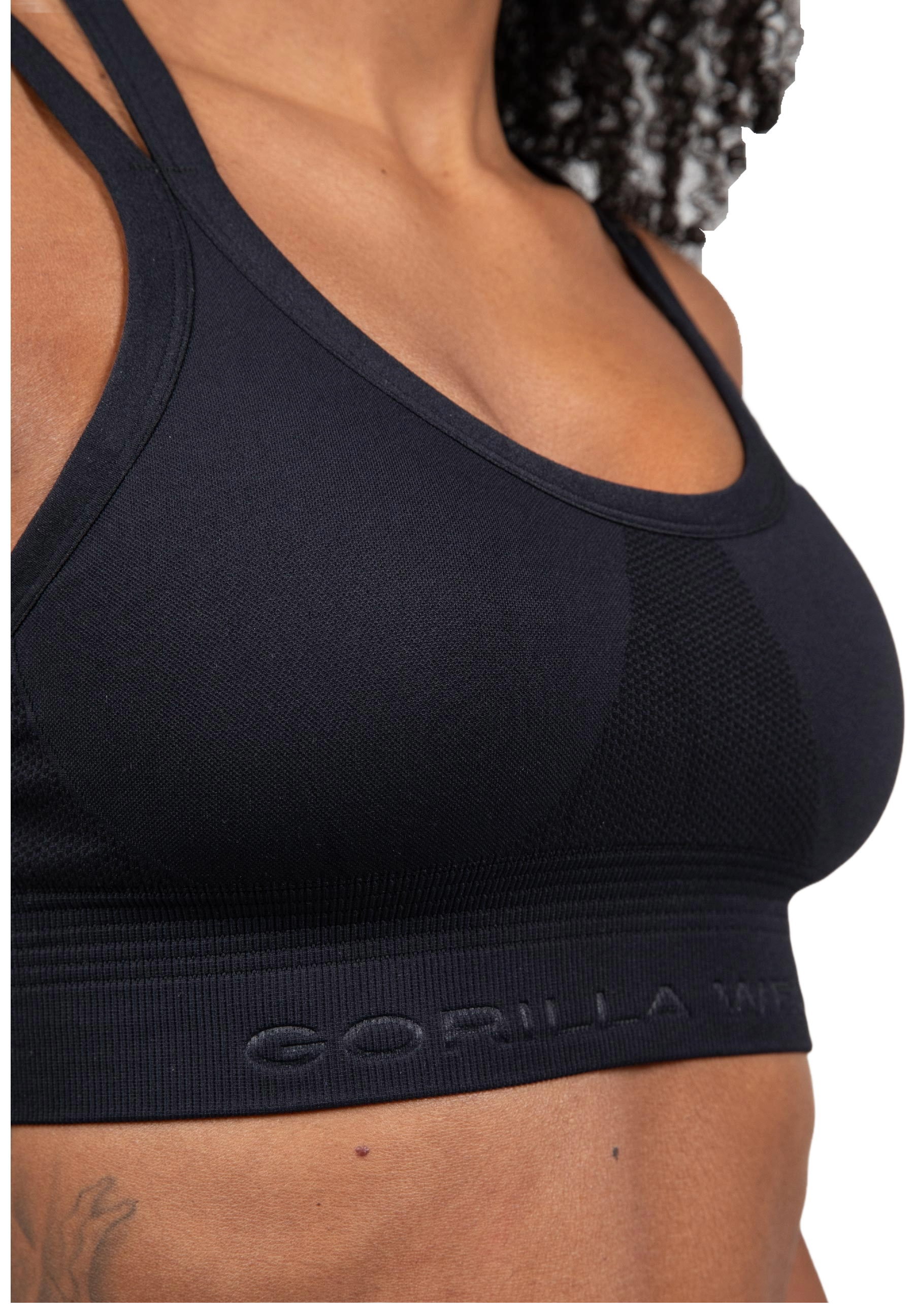 Gorilla Wear Whitney Seamless Sports Bra, black