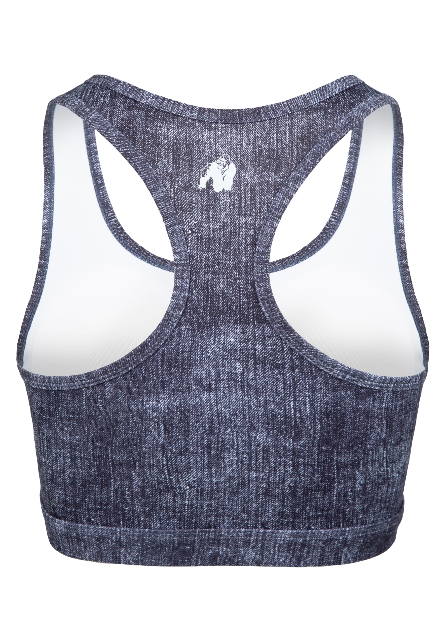Gorilla Wear Camilla Zip-Front Sports Bra, blue denim