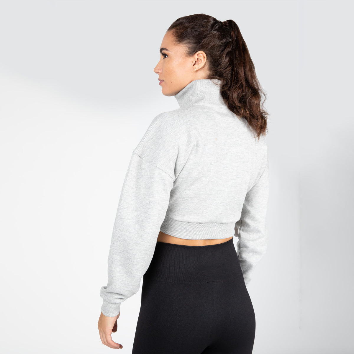 Gorilla Wear Ocala Cropped Half-Zip Sweatshirt, grey