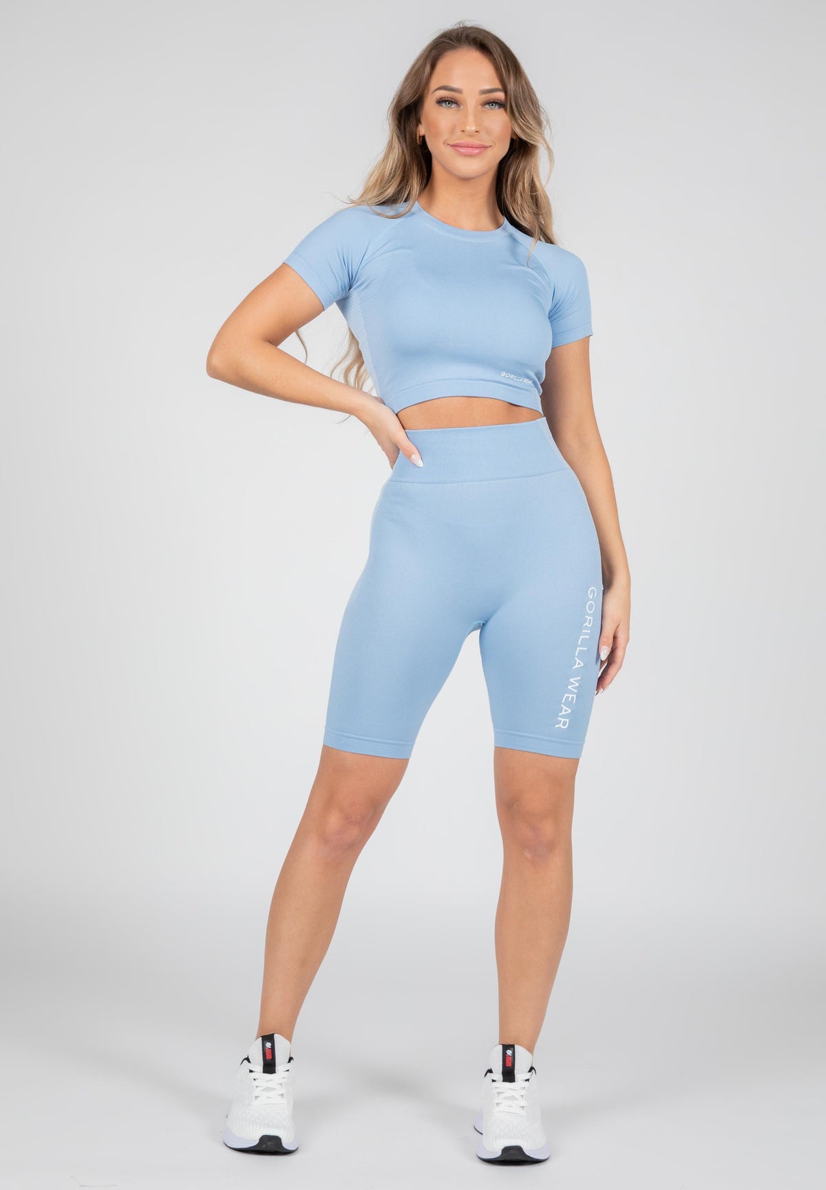 Gorilla Wear Selah Seamless Cycling Shorts, light blue