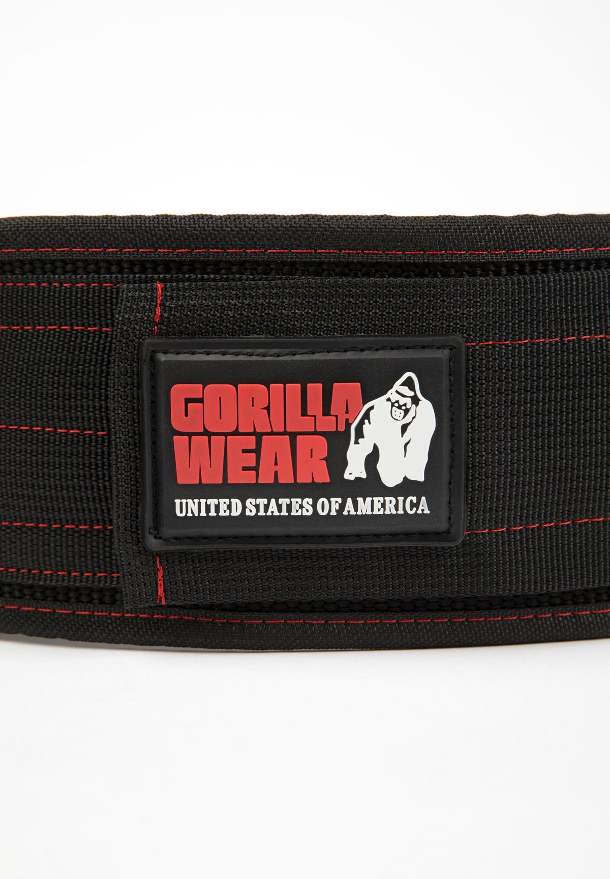 Gorilla Wear 4 Inch Nylon Belt, black/red