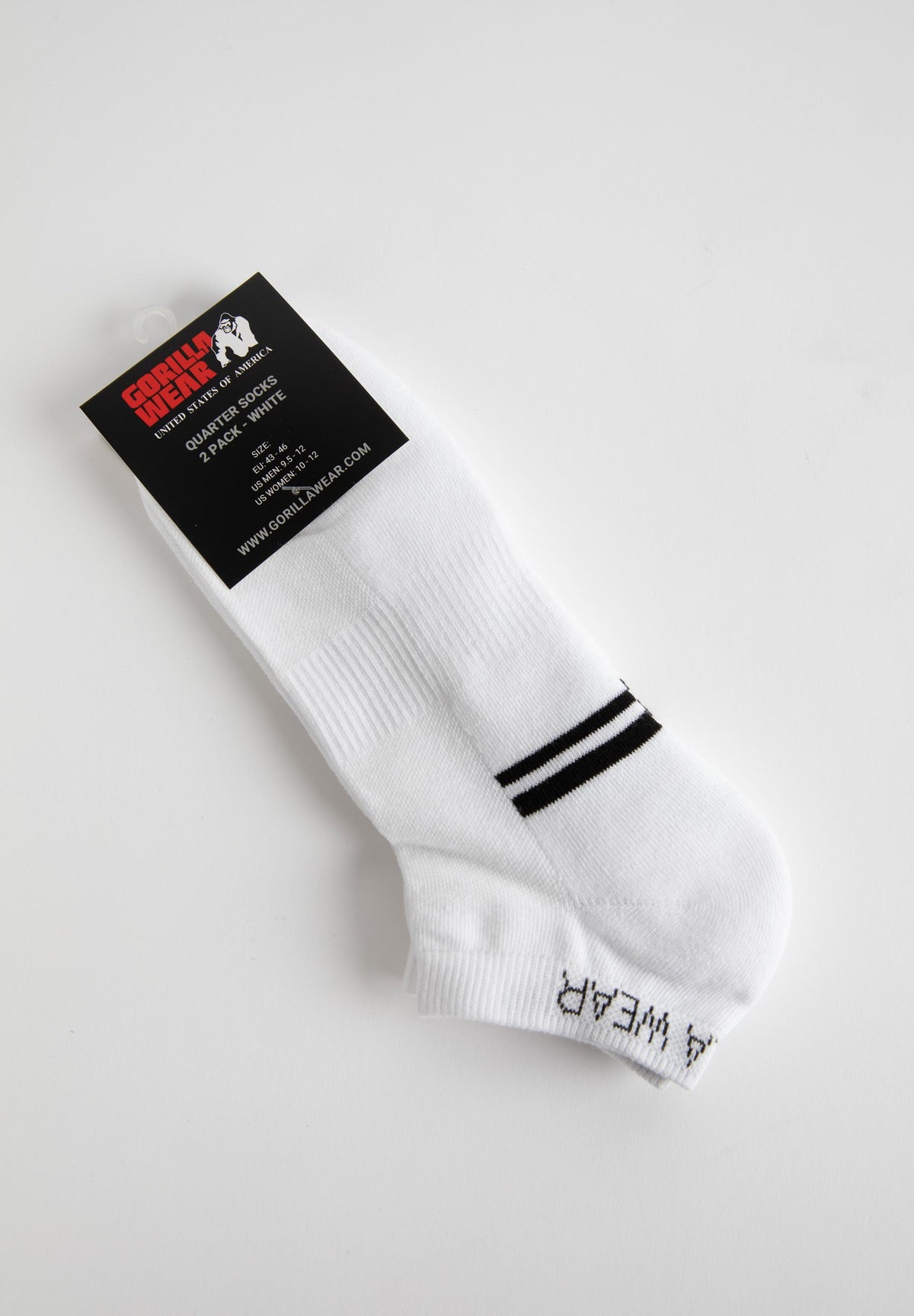 Gorilla Wear Quarter Socks 2-Pack, white
