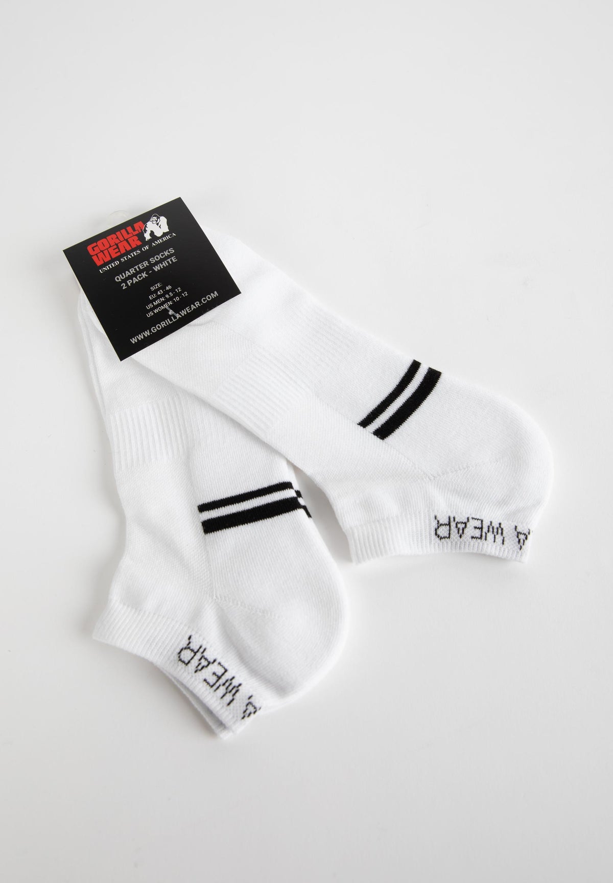 Gorilla Wear Quarter Socks 2-Pack, white
