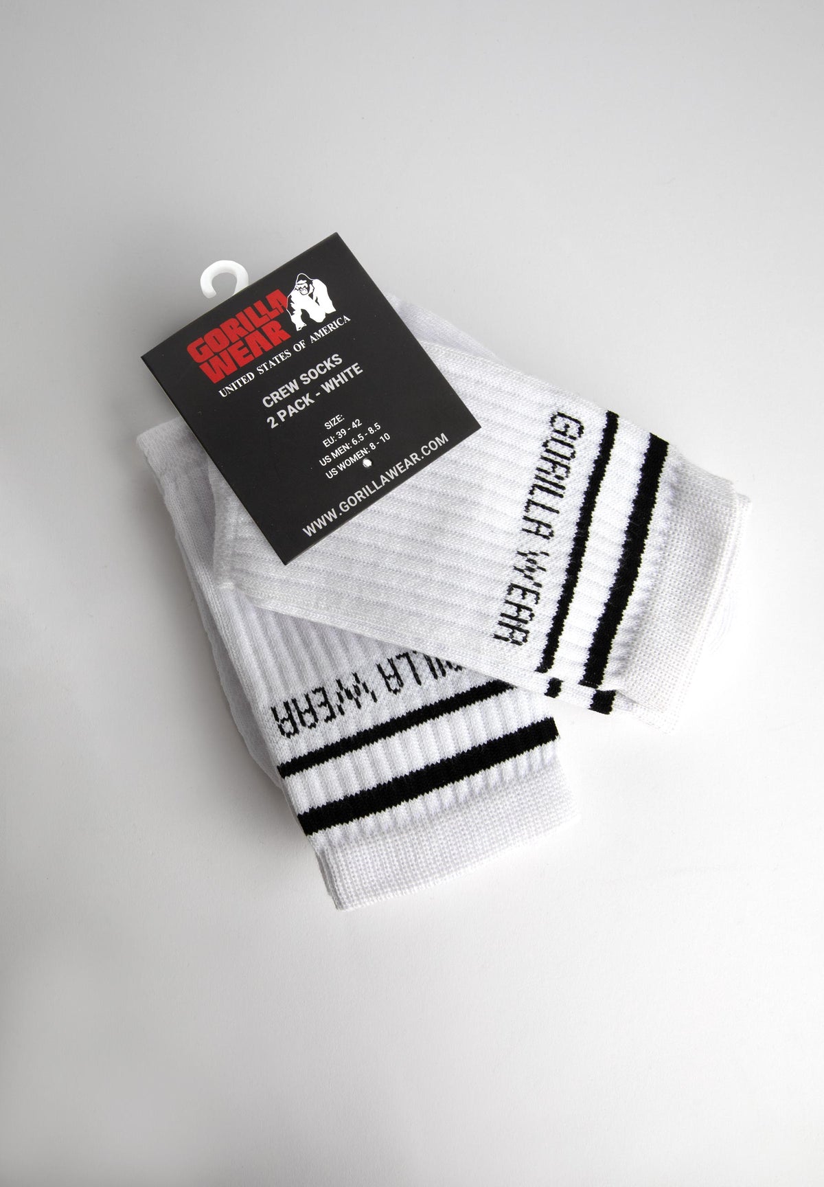 Gorilla Wear Crew Socks 2-Pack, white