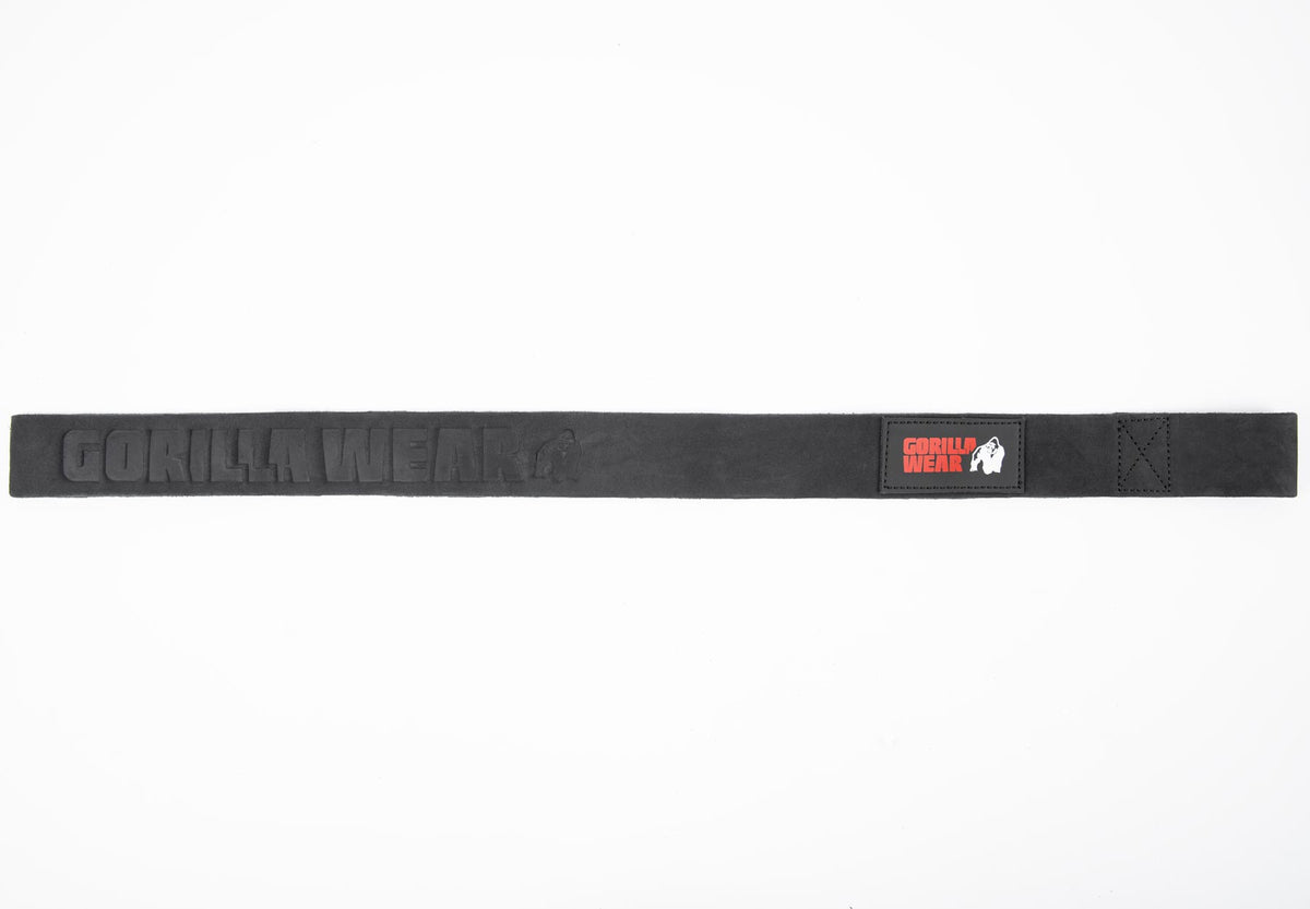 Gorilla Wear Leather Lifting Straps, black