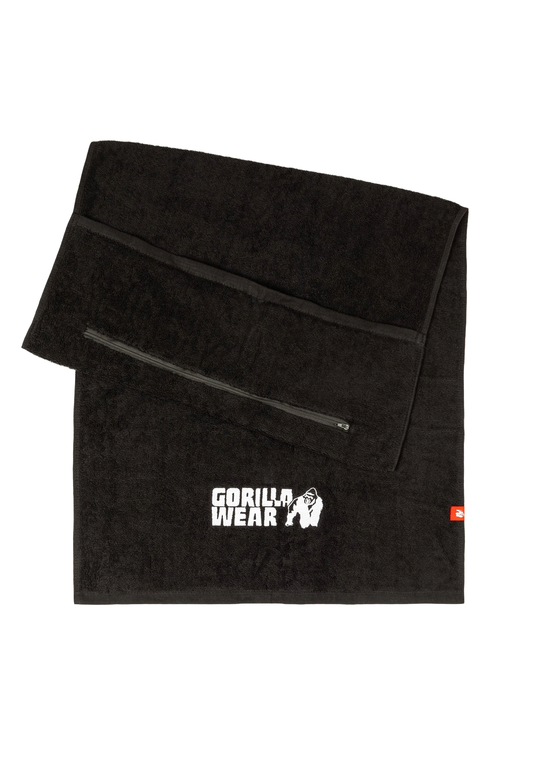 Gorilla Wear Zip Pocket Gym Towel, black