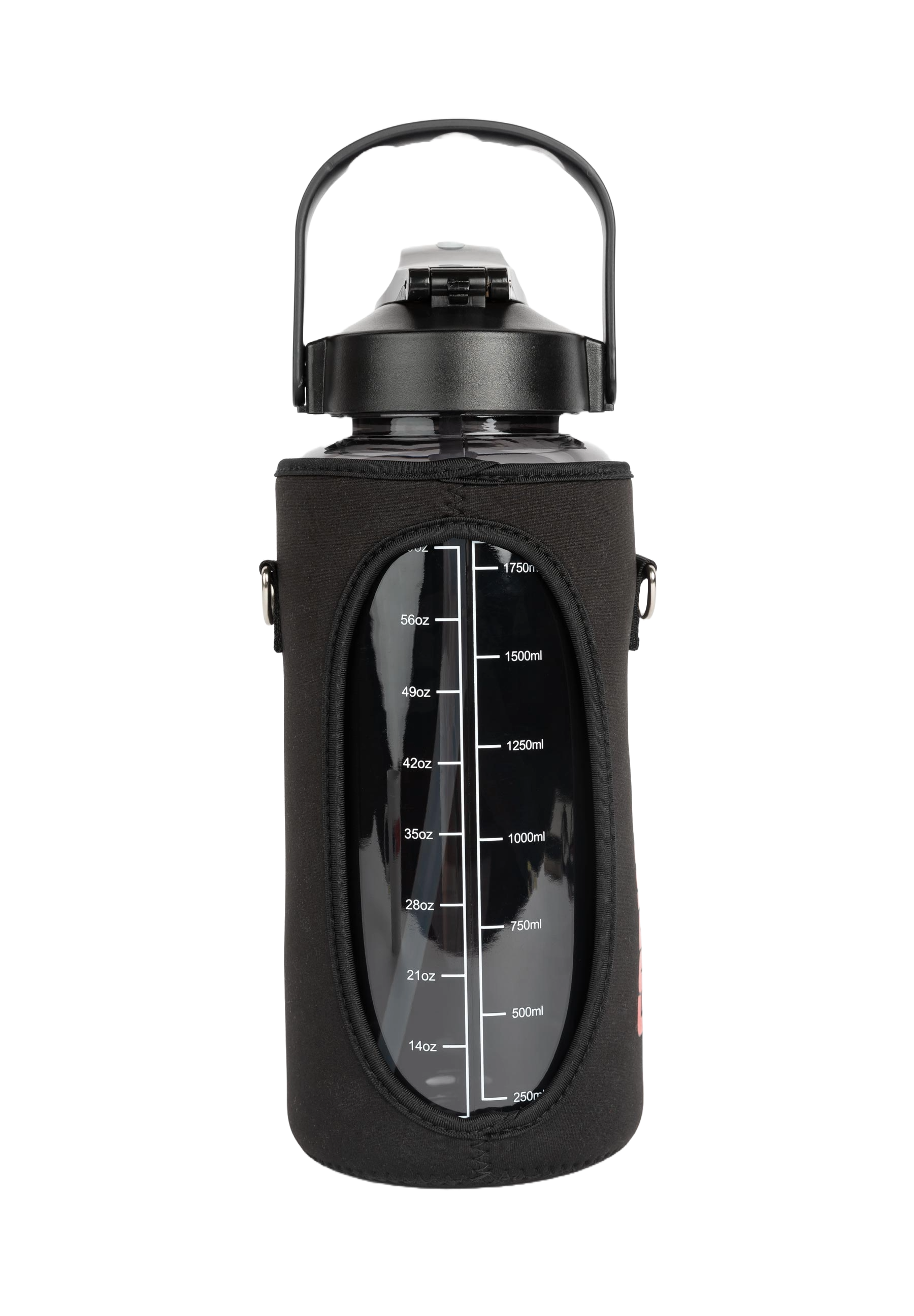 Gorilla Wear Water Bottle With Sleeve 2 L, black