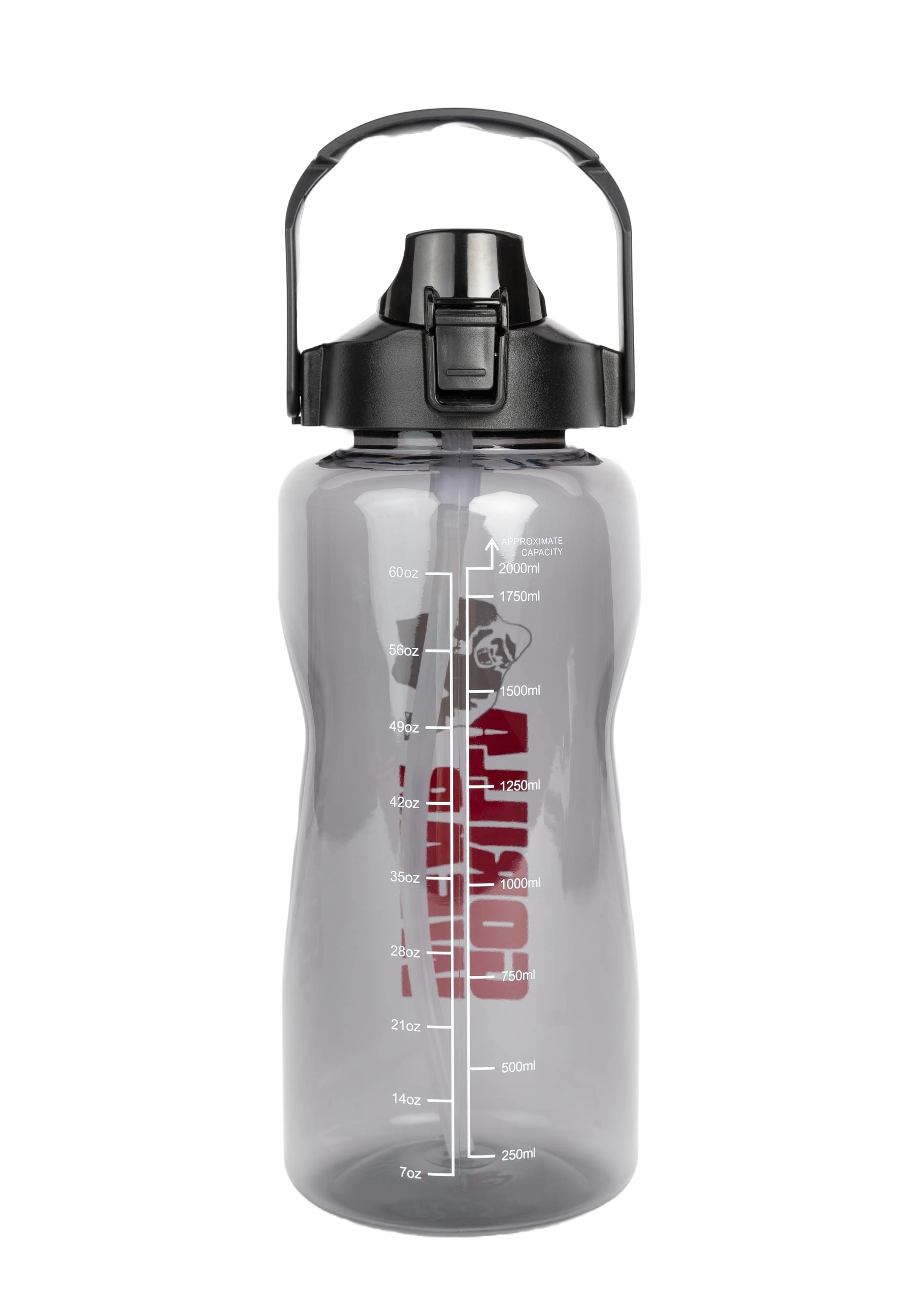 Gorilla Wear Water Bottle With Sleeve 2 L, black