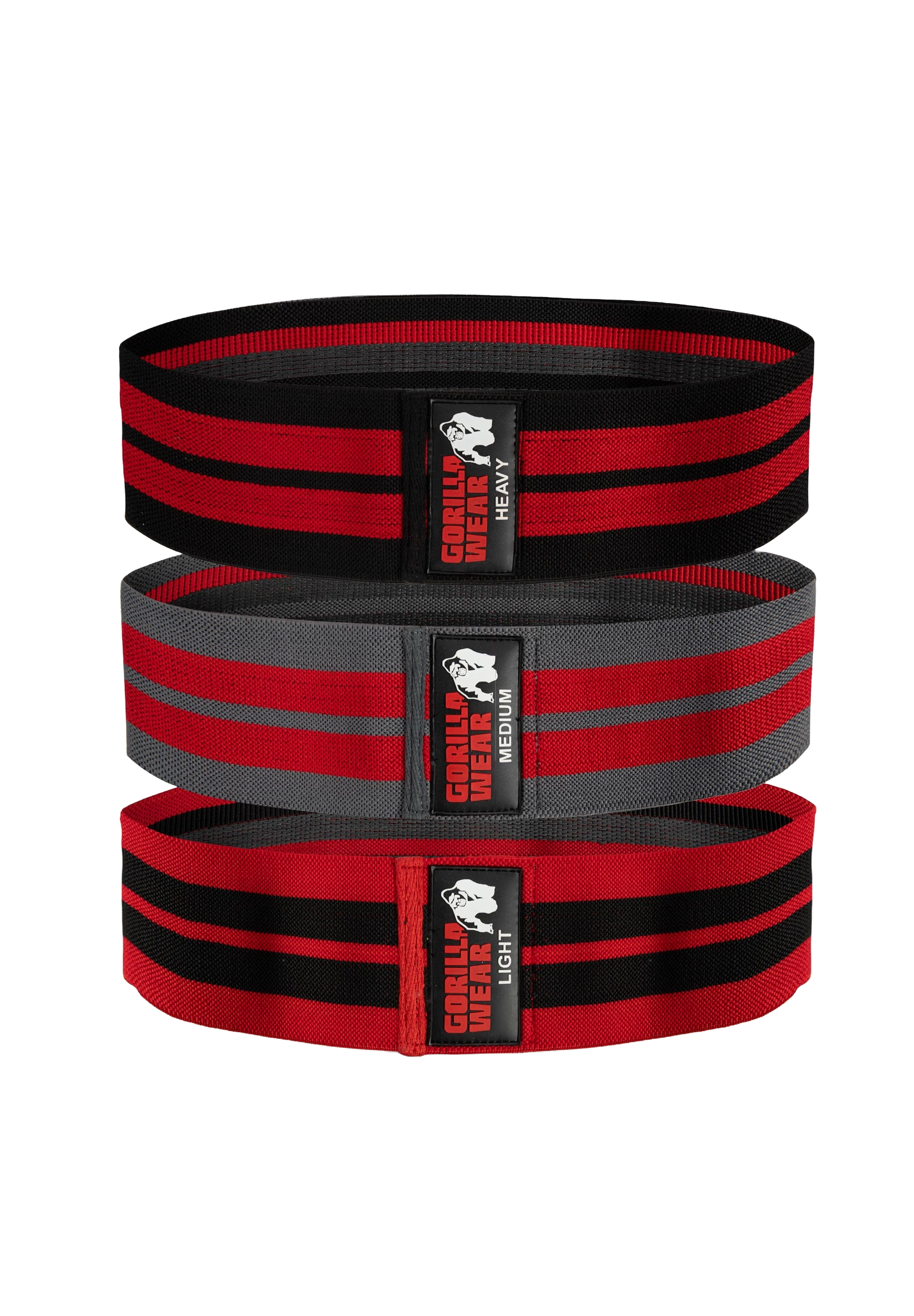 Gorilla Wear Glute Bands 3-Pack, black/red/grey