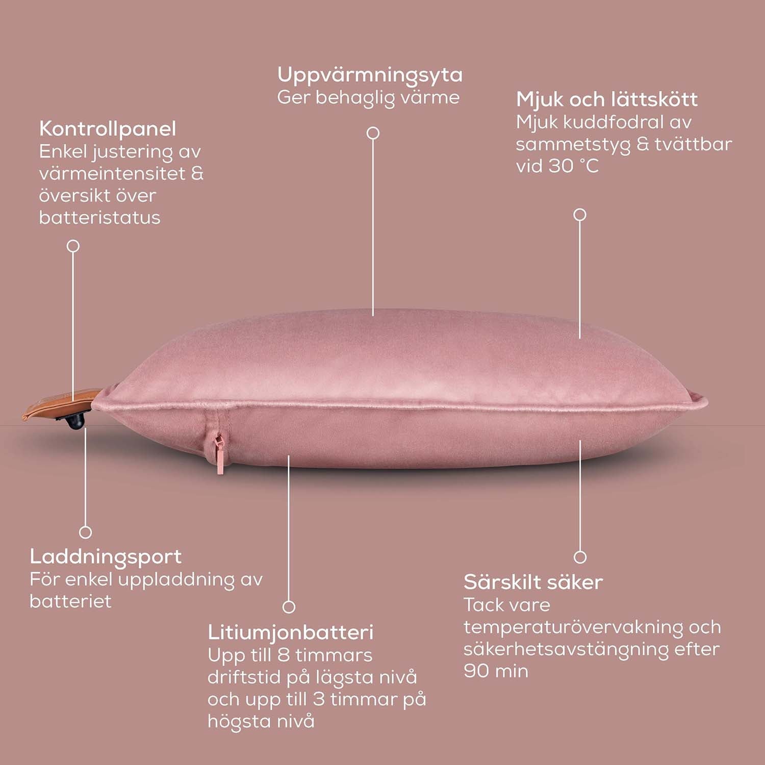 Beurer Värmekudde HK 77 Sladdlös komfort Blush-Rose