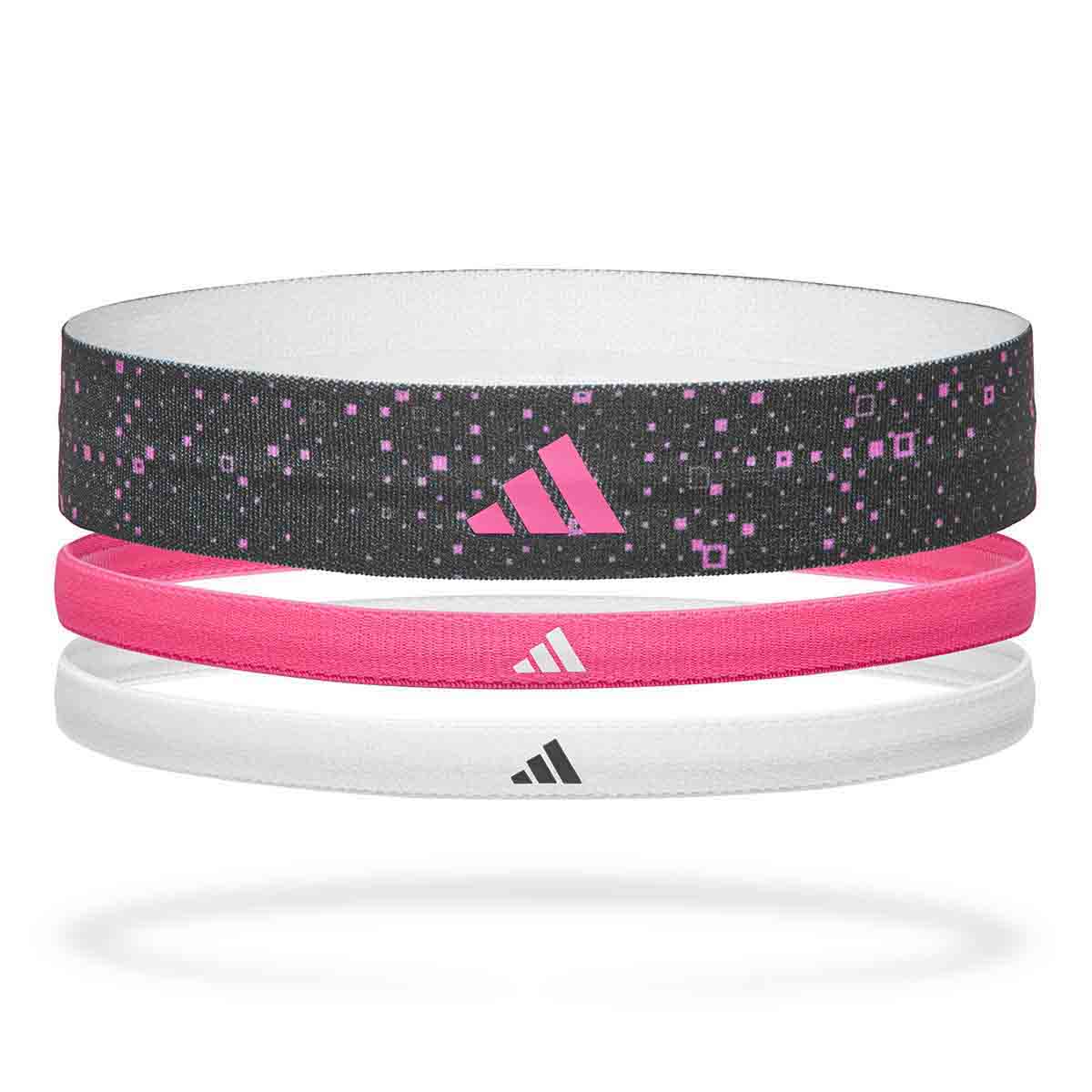 Adidas Hairbands - Set of 3 (Graph) Lucid Pink/White/Black