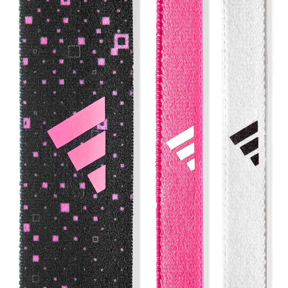 Adidas Hairbands - Set of 3 (Graph) Lucid Pink/White/Black