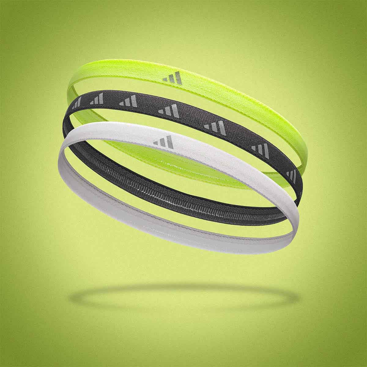 Adidas Hairbands - Set of 3 (Reflec) Lucid Lemon/White/Silver/Refle